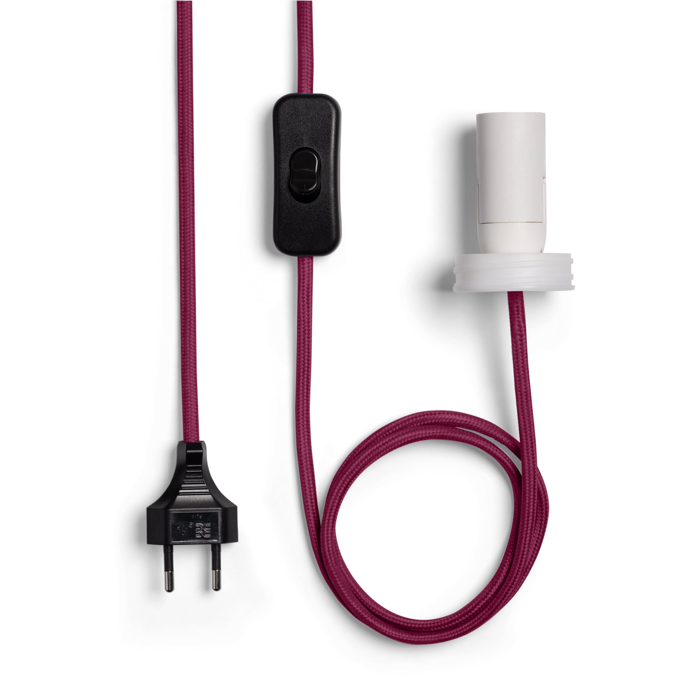 Tischlampe HAT burgunderrot mit Weiß