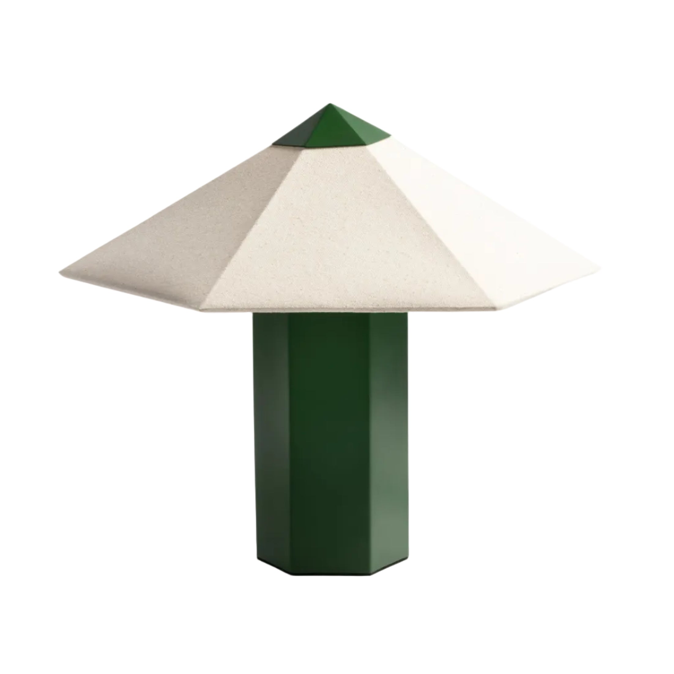 Tischlampe PHIRA grün mit Leinen-Schirm