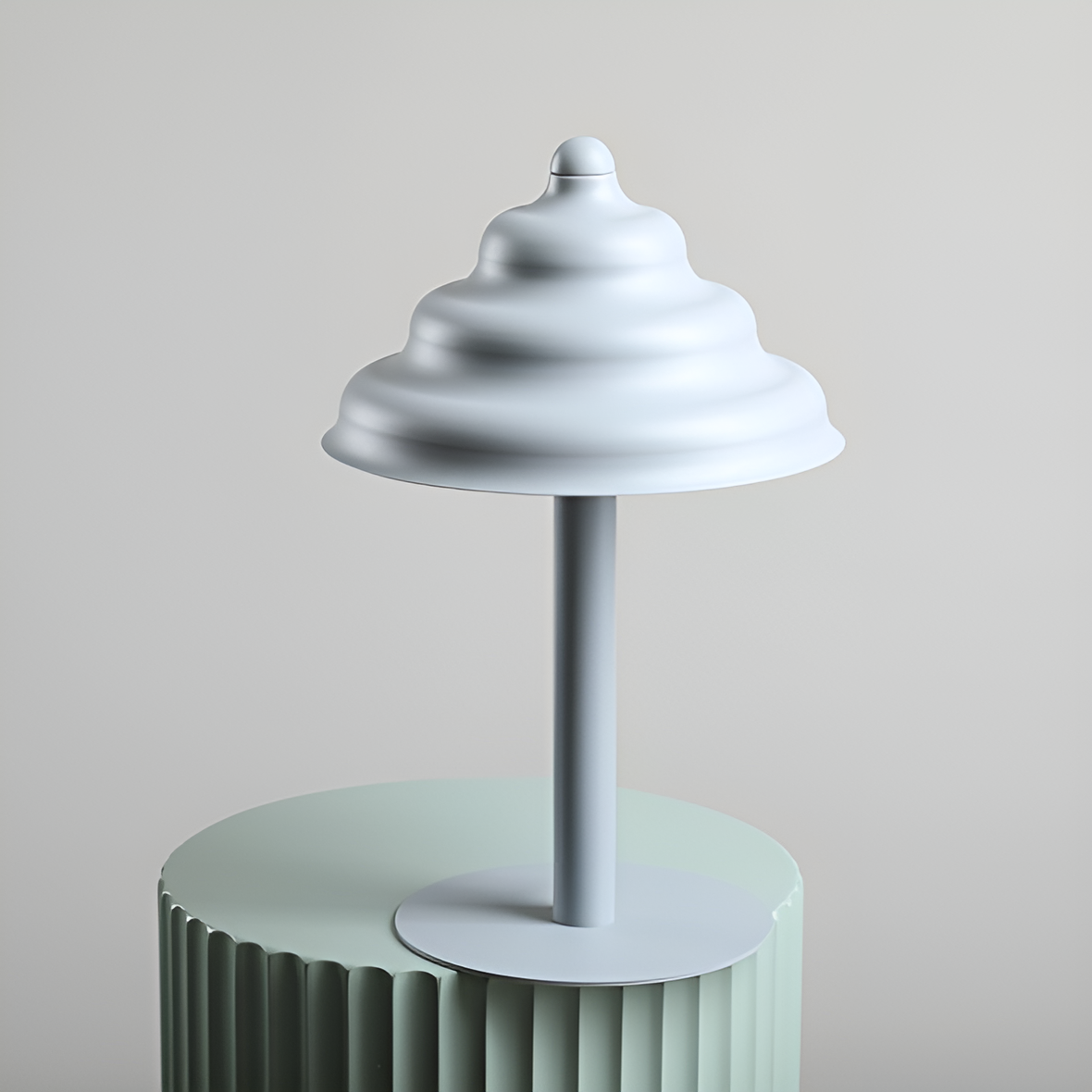 Gray wave table lamp