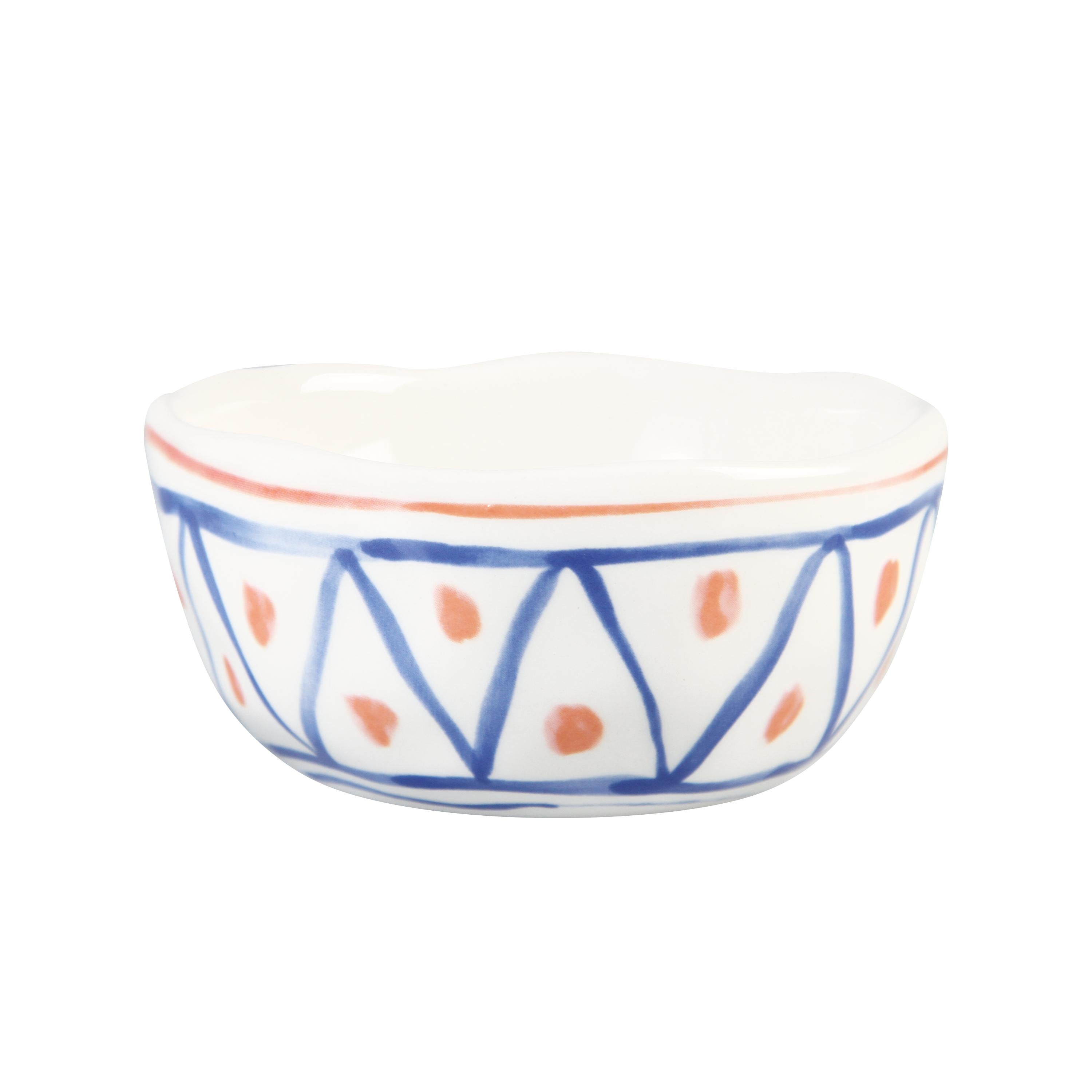 LEMON MOROCCAN Bowl Set White with Blue and Orange