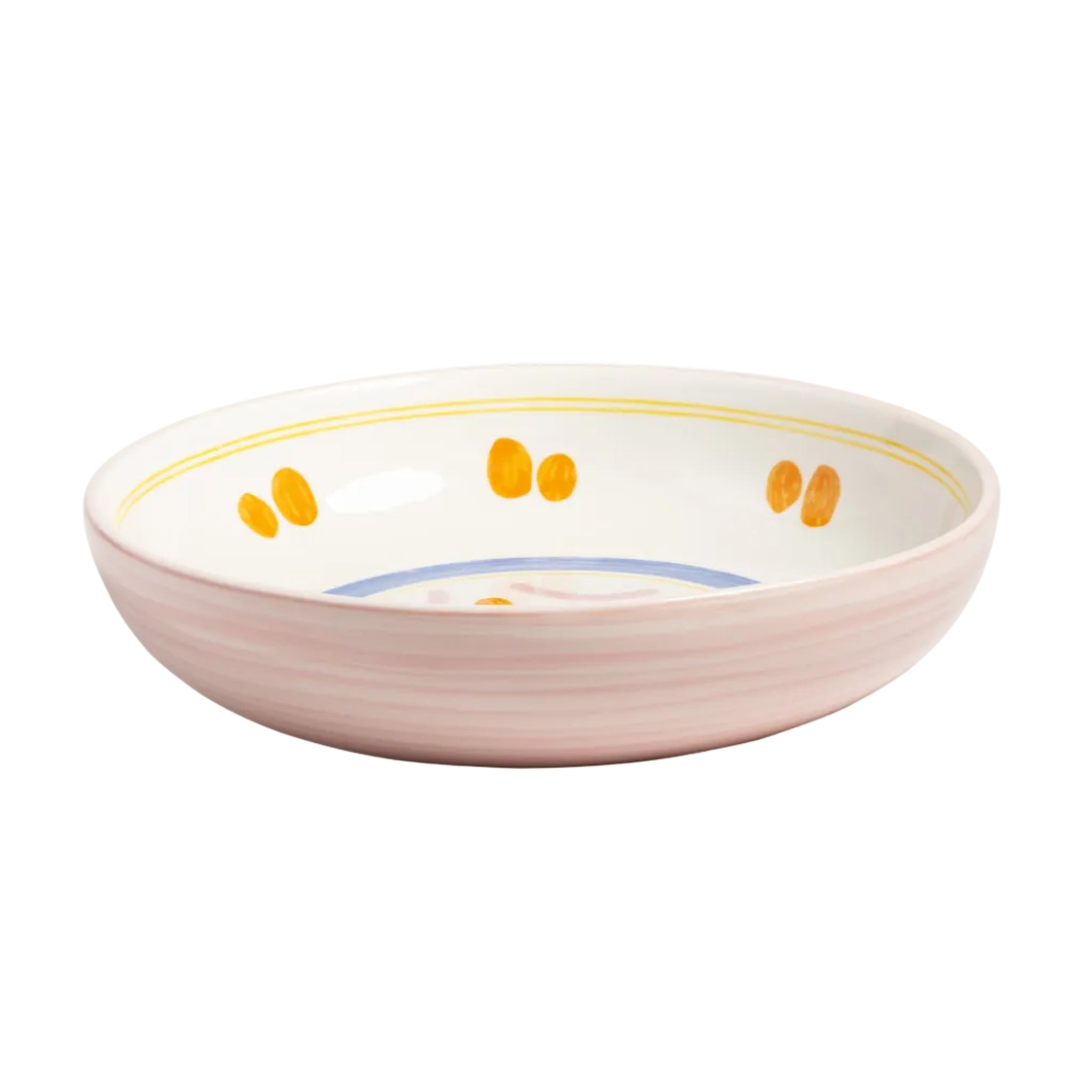 BOAVISTA salad bowl light pink with blue and orange