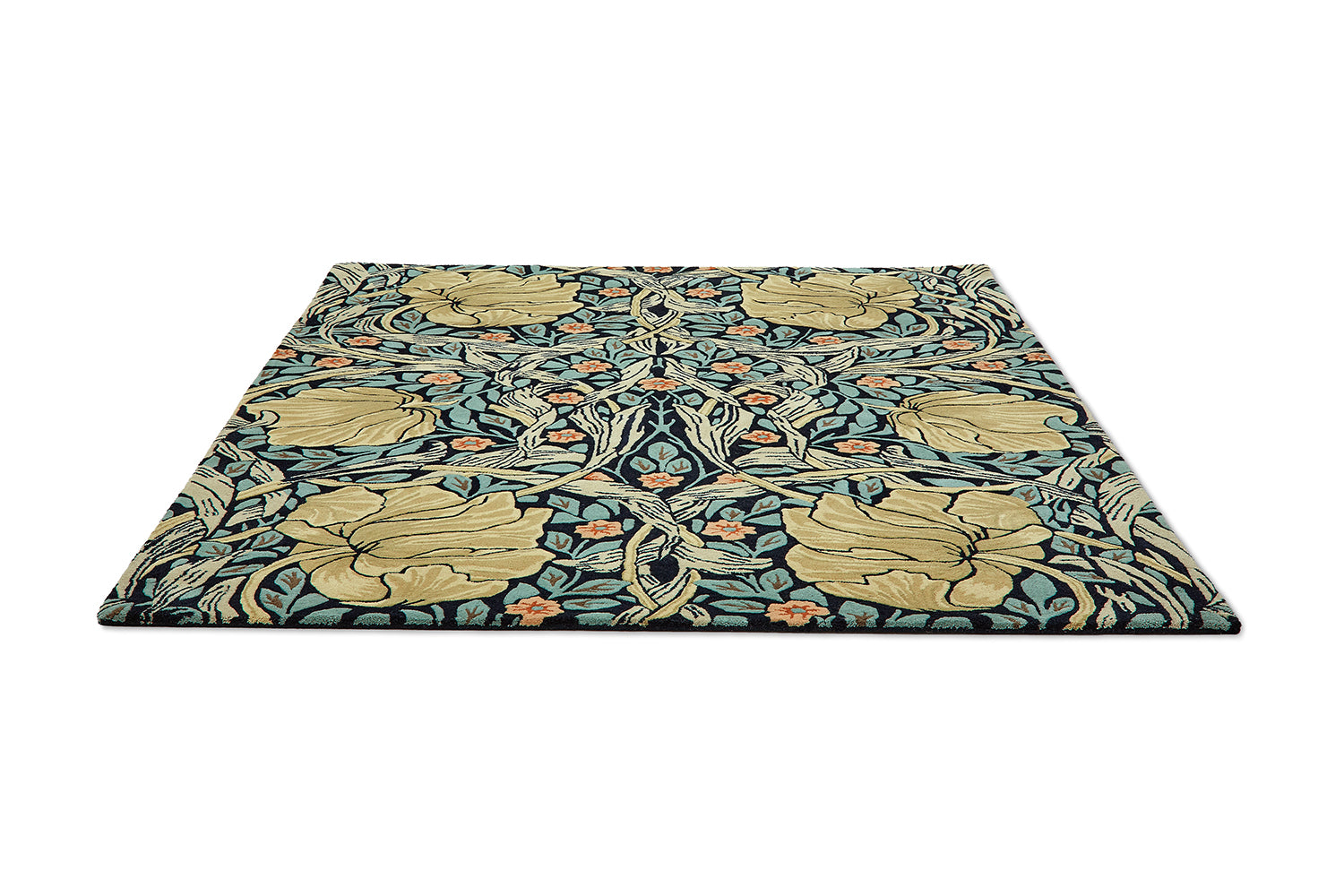 PIMPERNEL INDIGO Teppich blau und gelb