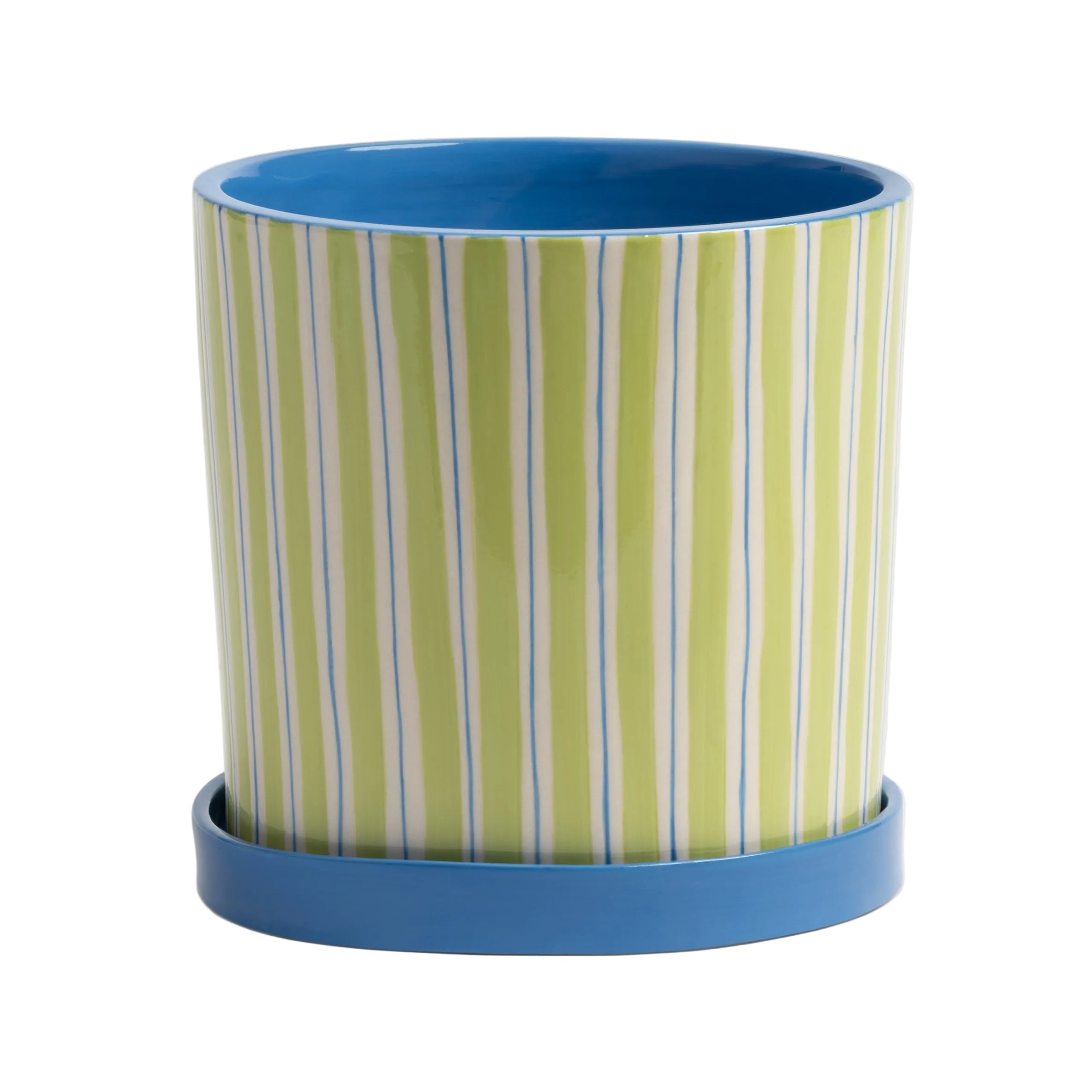Blumentopf RAY grün mit blau