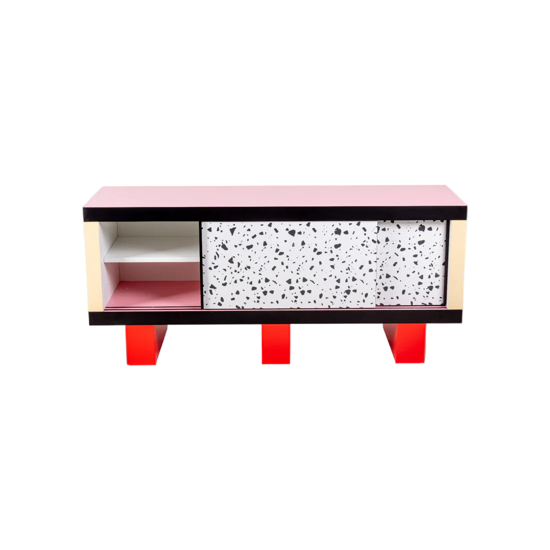 Kommode SUPERCABINET TERRAZZO weiß mit Rosa und Rot