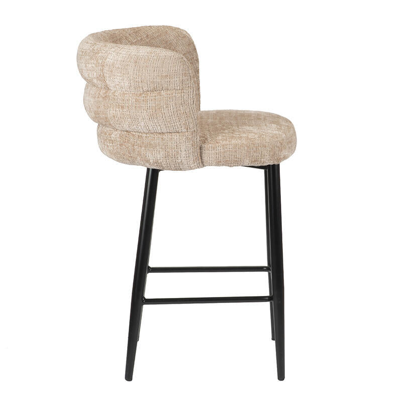 Hocker CLOUD krembeige mit schwarzem Gestell