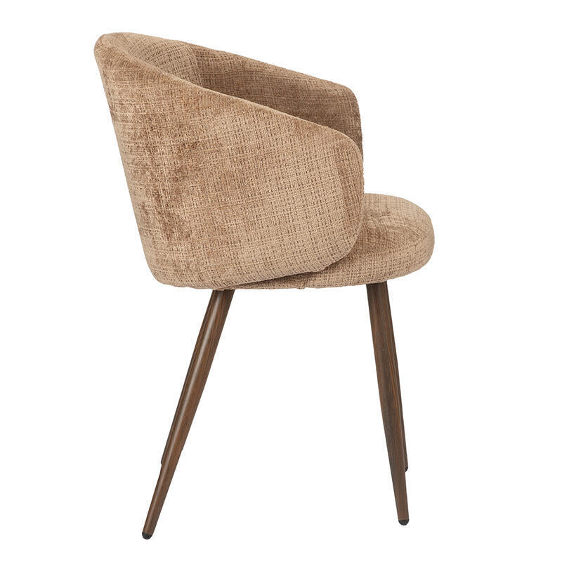 LUNA Chair in Caramel with Dark Wooden Base