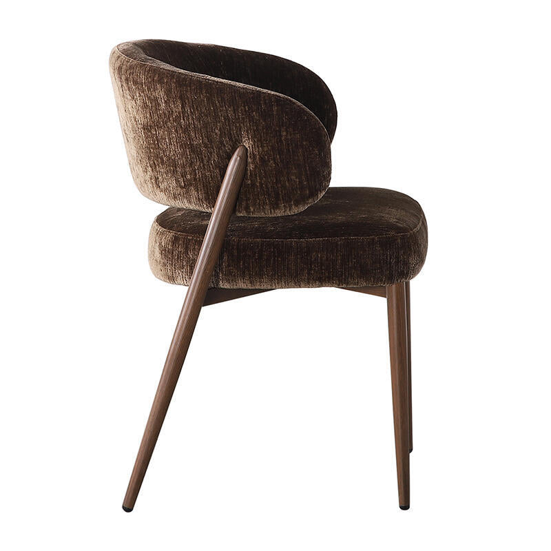 Stuhl FUJI braun mit dunklem Holzgestell