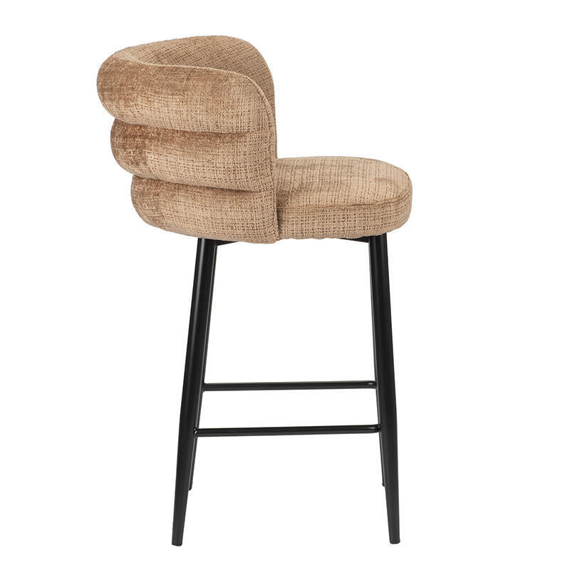Hocker CLOUD karamellfarben mit schwarzem Gestell