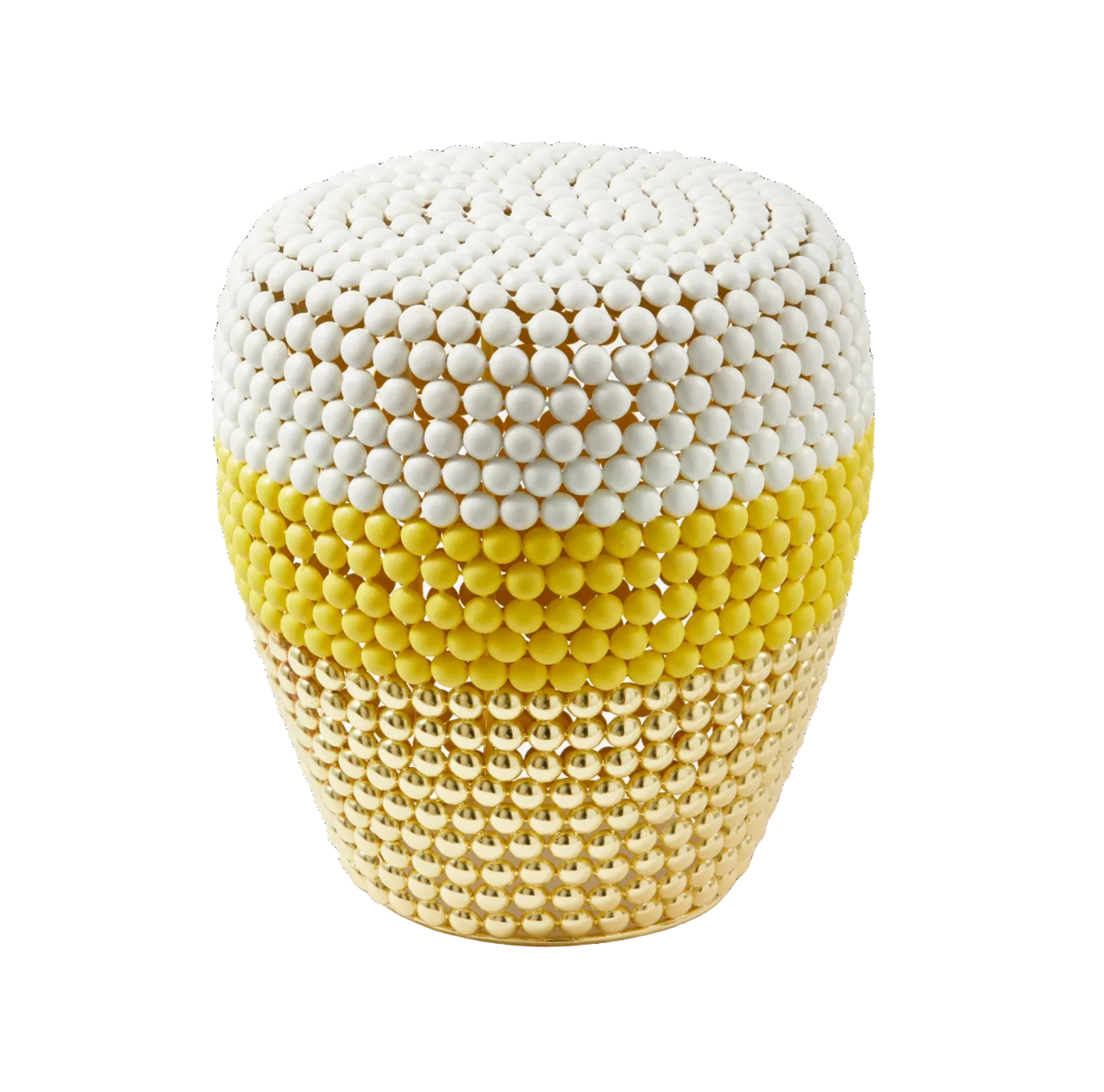 DOT stool white with yellow and gold