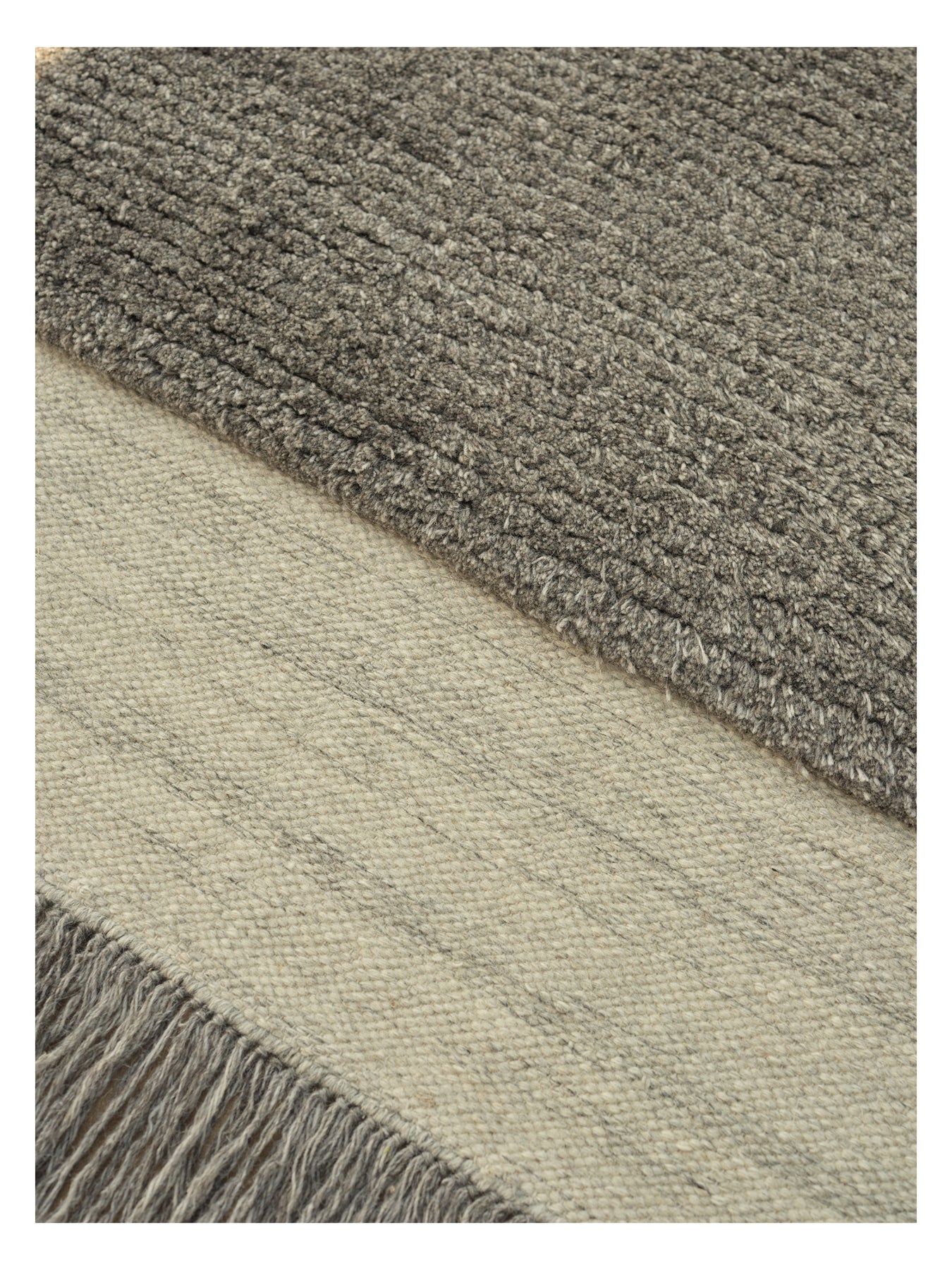 HUMBLE ACT gray rug with beige