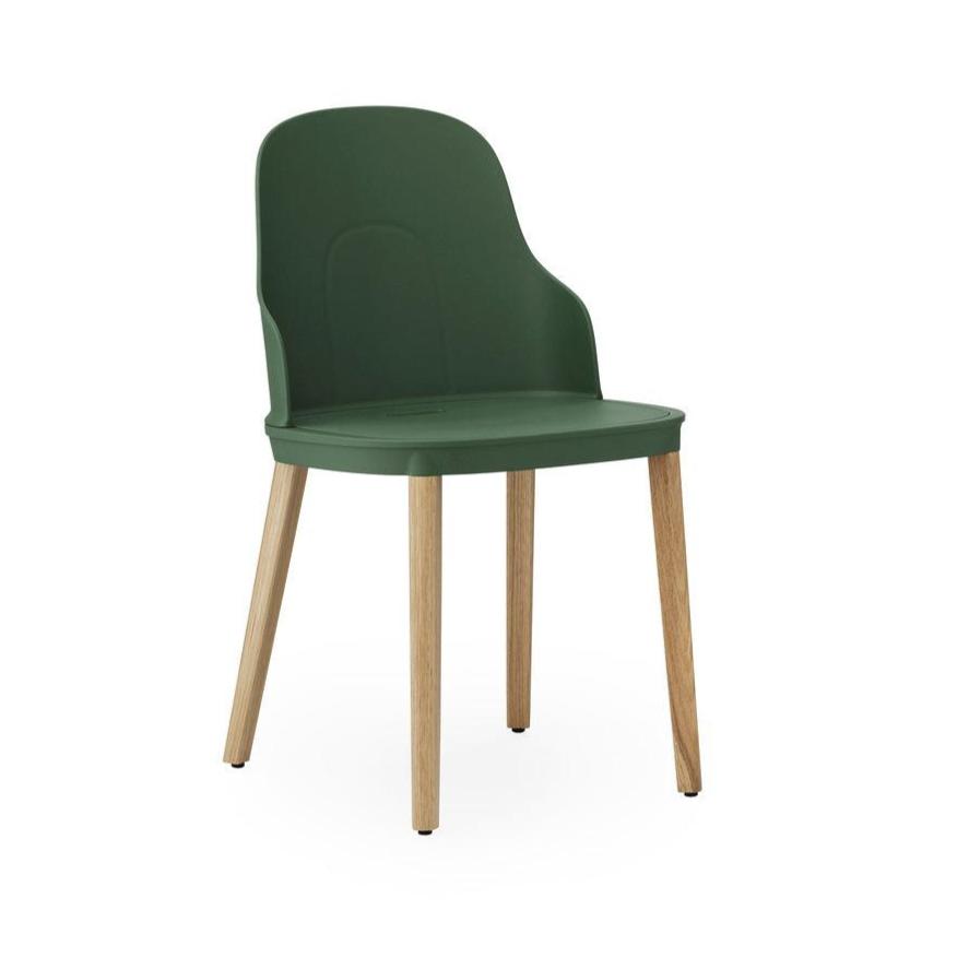 Allez Green Stuhl mit einer Eichenbasis