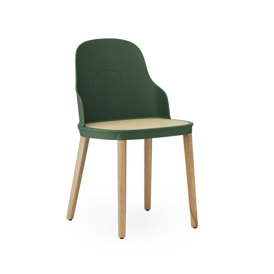 Allez Green Stuhl mit Wicker und Eichenbasis