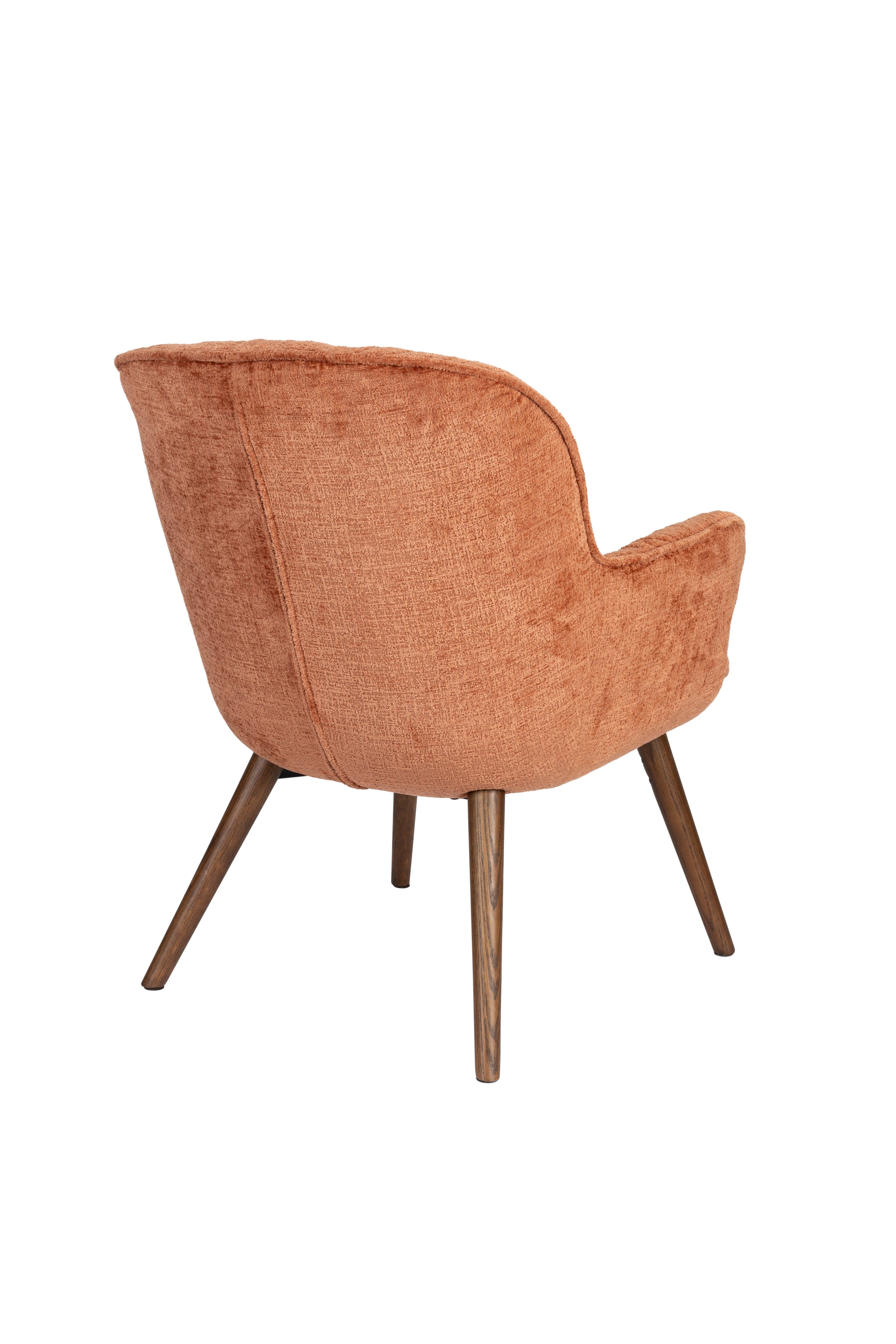 Sessel LENN braunes Samt mit Holzgestell