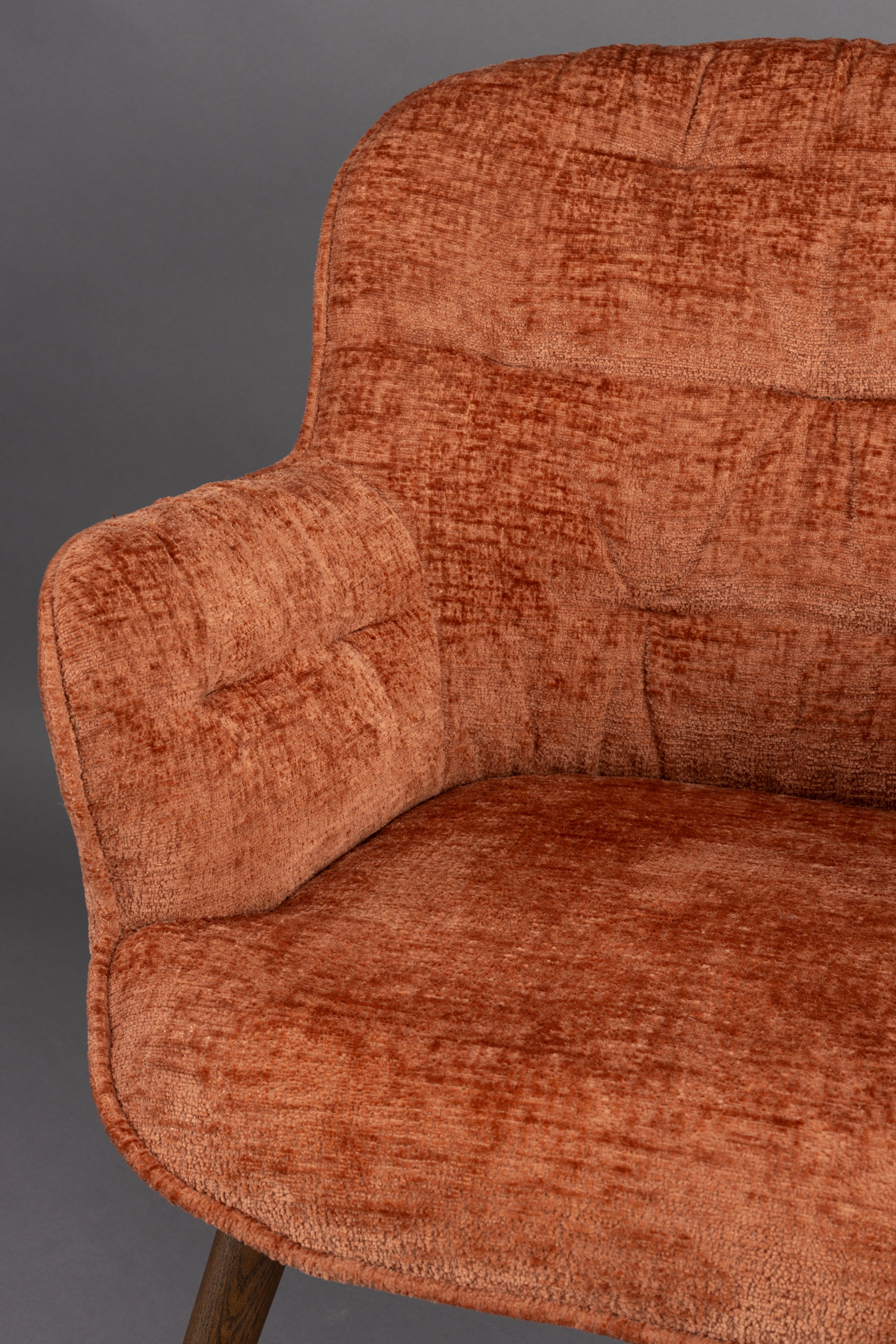 Sessel LENN braunes Samt mit Holzgestell