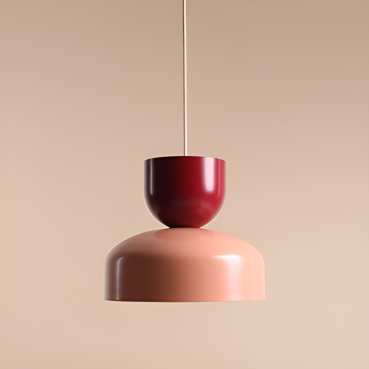Hanging lamp for burgundy with coral