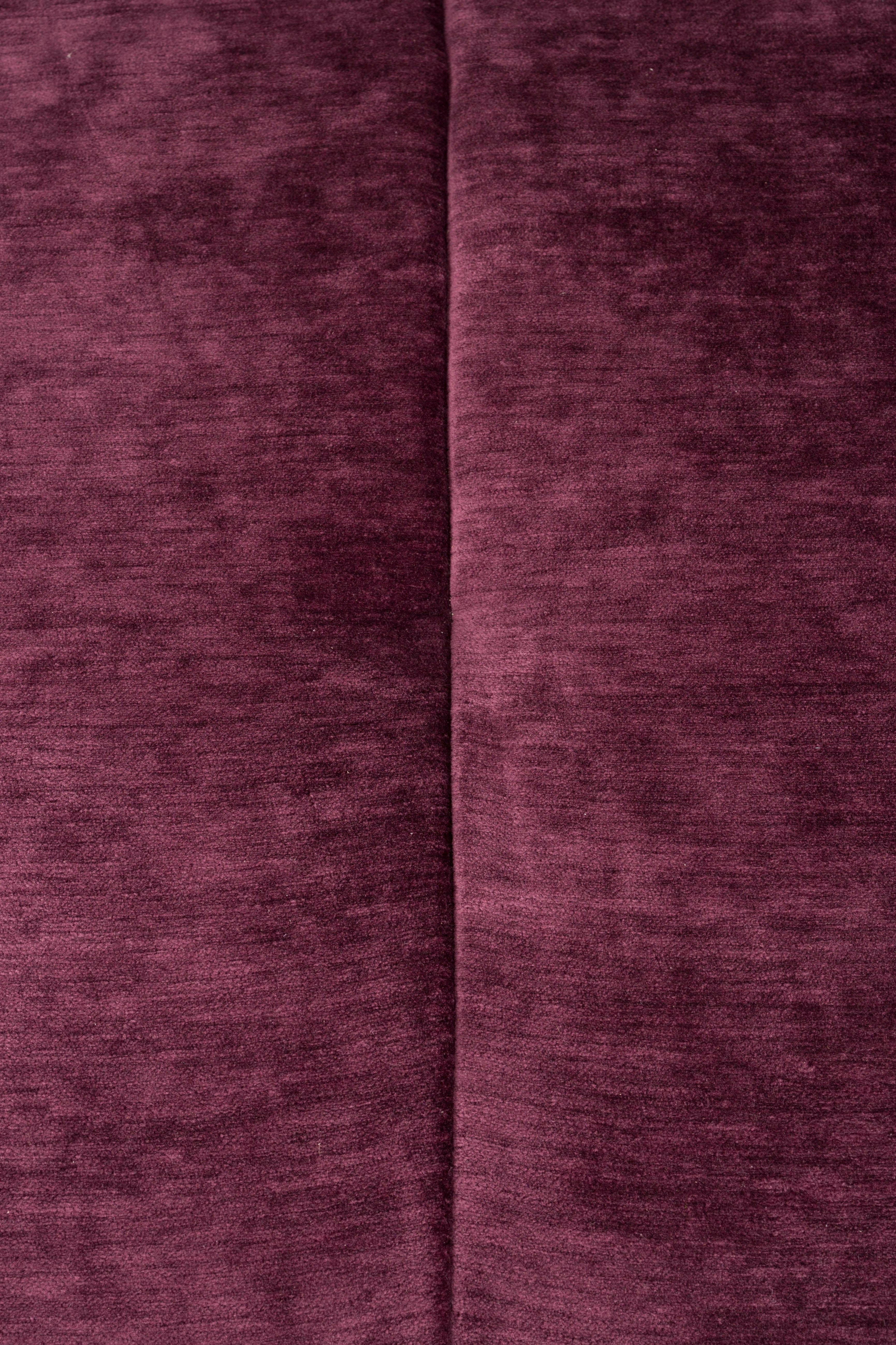 Modulsofa GIADA - 1-sitziges Element in pflaumenfarbenem Samt