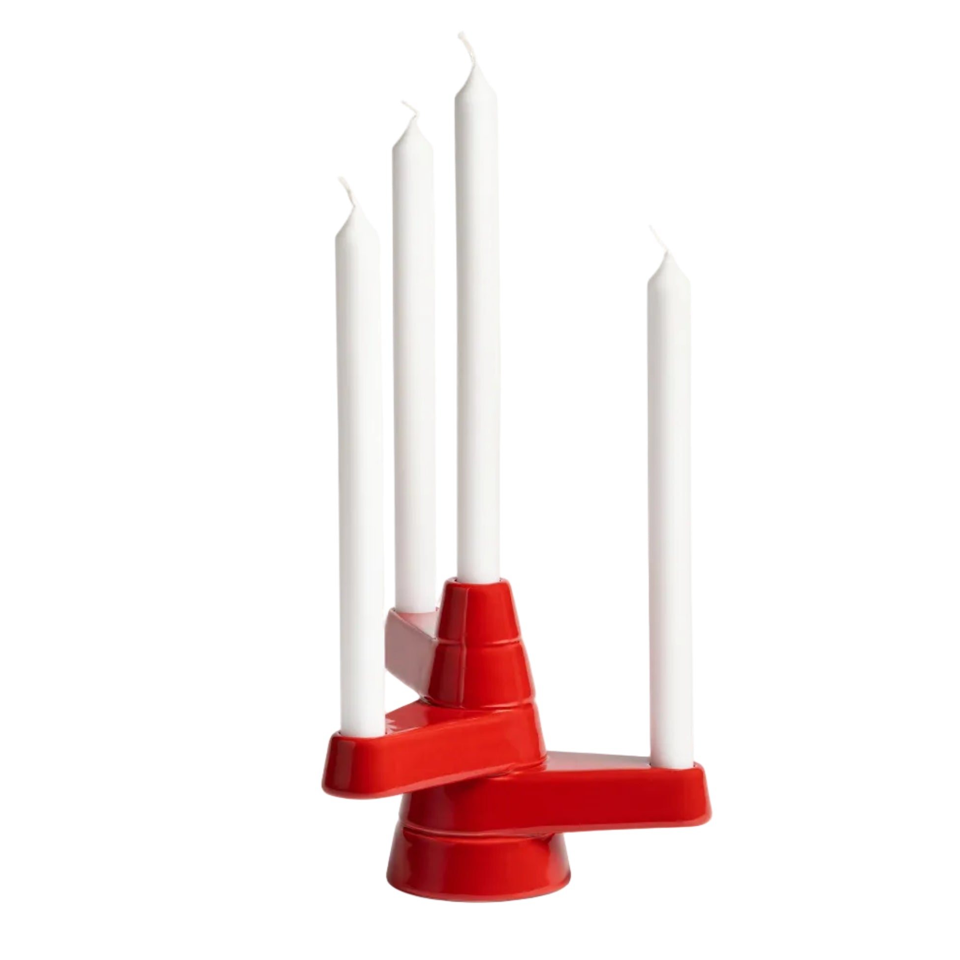 Three-Arm Candle Holder BRUTE Red
