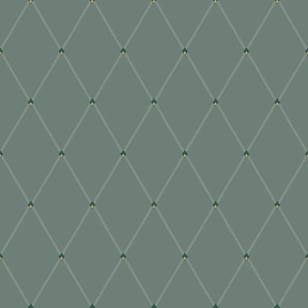 Tapete mit geometrischem Muster FREDRIK dunkelgrün