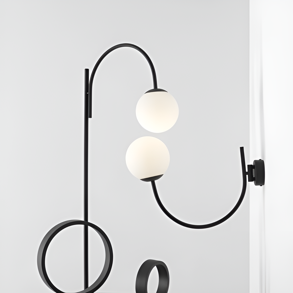 Wandleuchte mit Arm NAVE schwarz