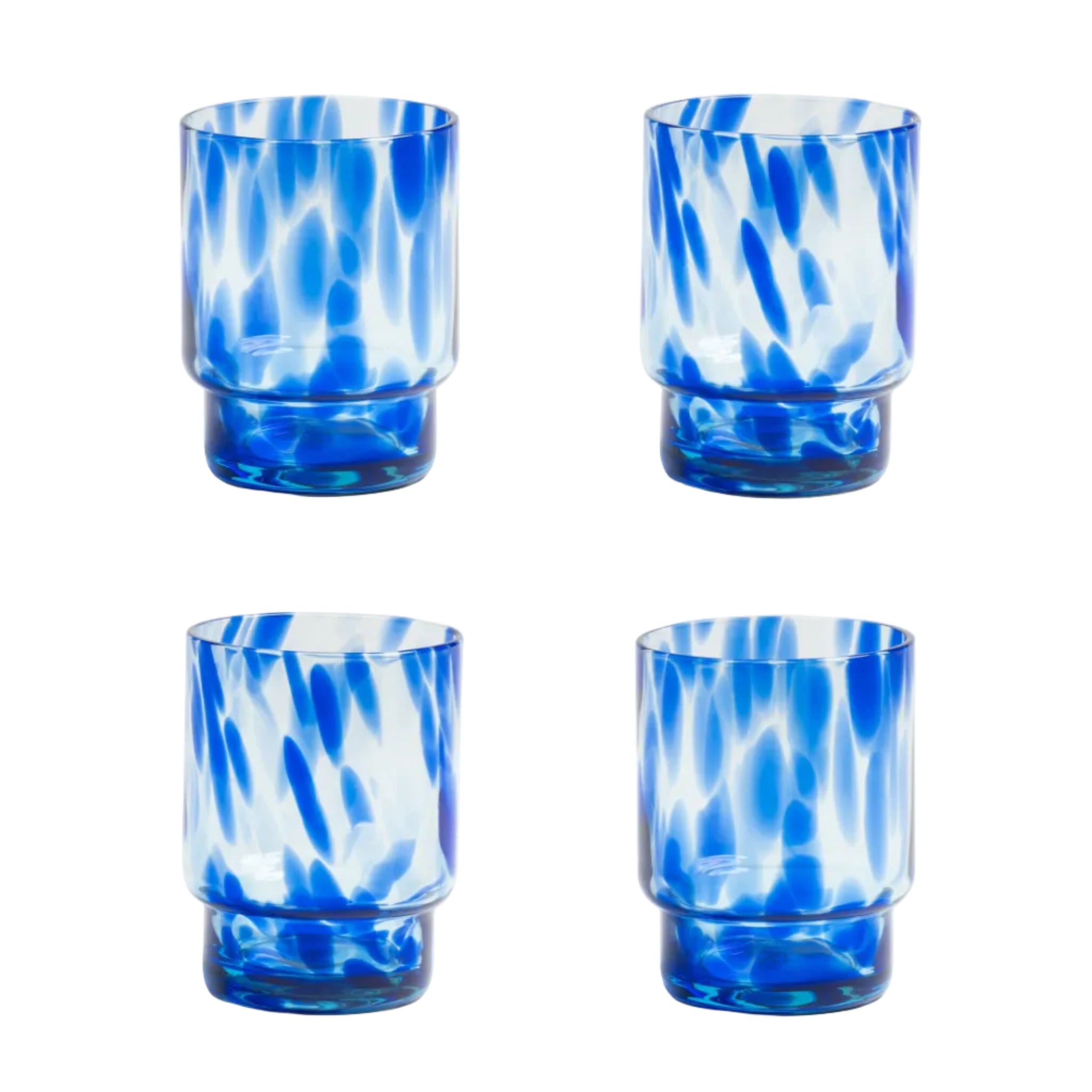 Set von Gläsern TORTOISE blaues Glas