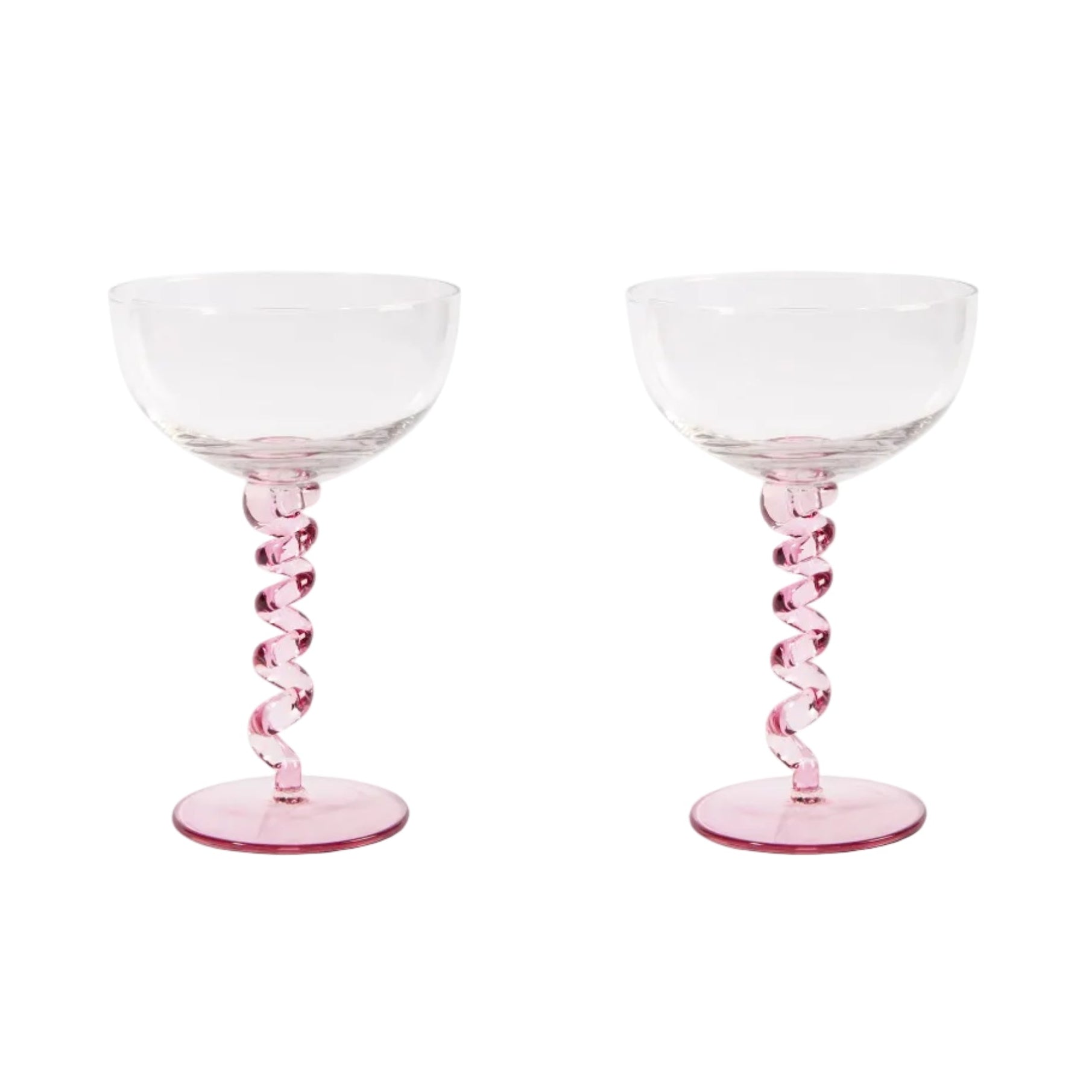 Set aus Glasbechern SPIRAL rosa