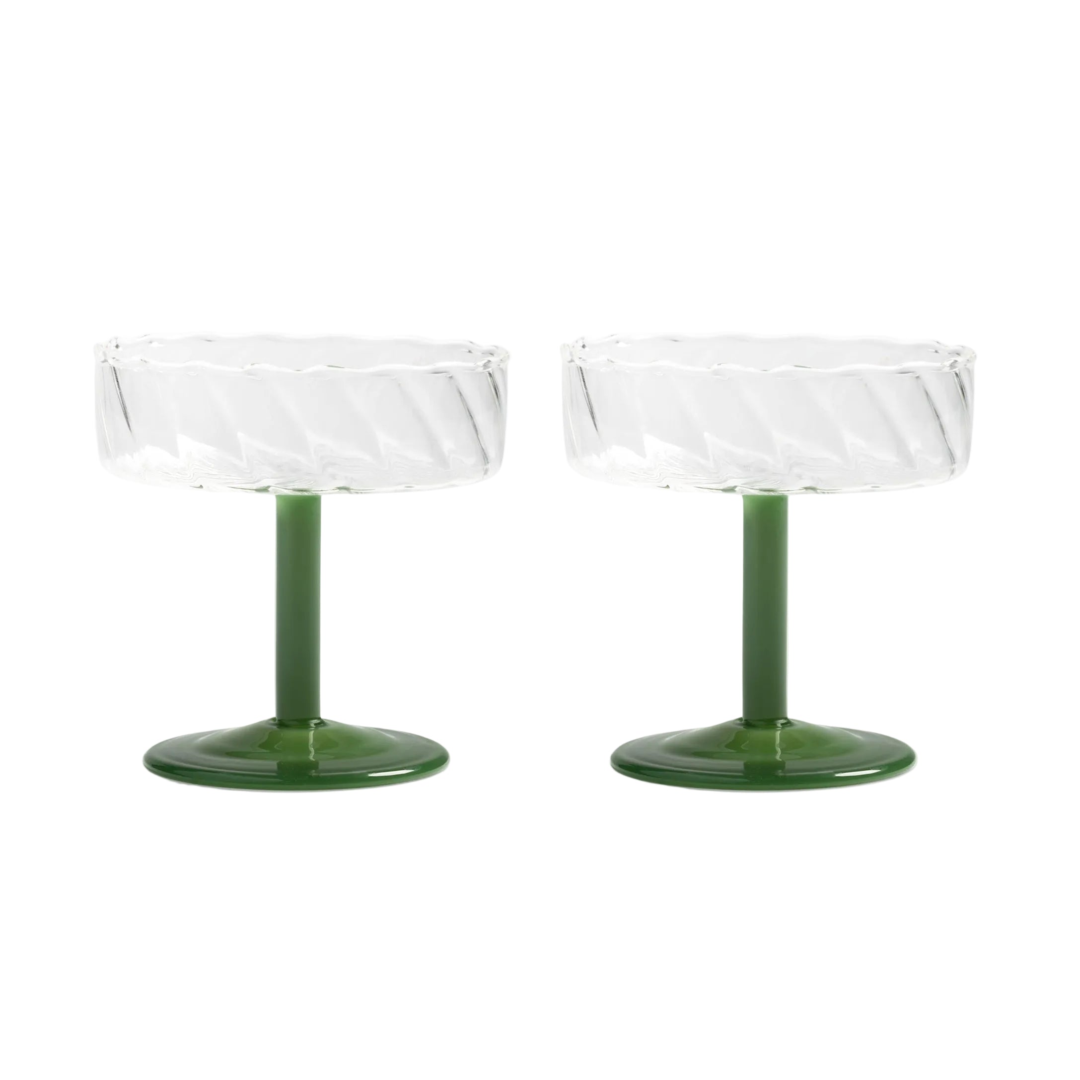 Set aus Glasbechern TWIRL dunkelgrün