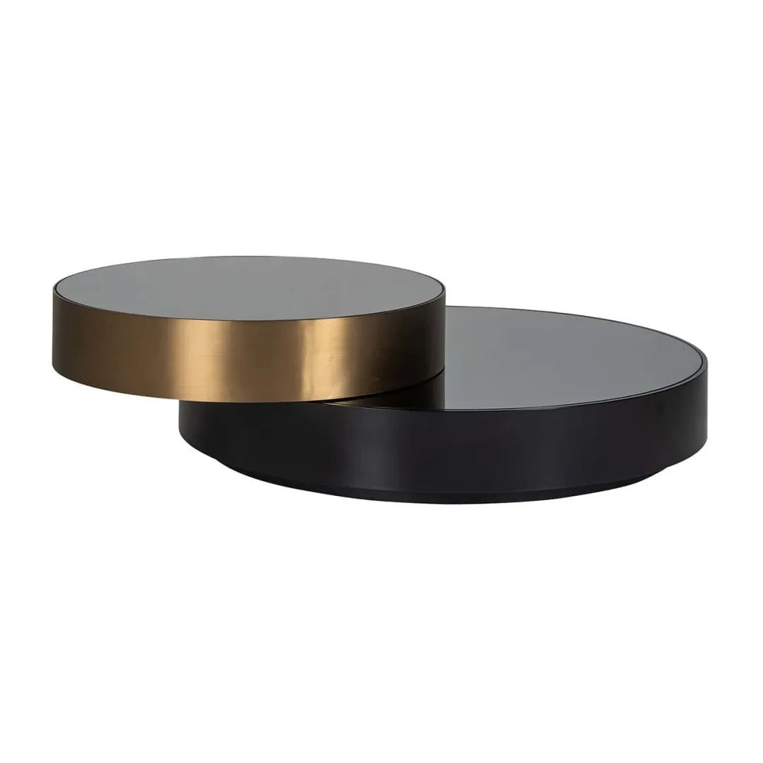 Couchtisch SLICE schwarz mit Messing