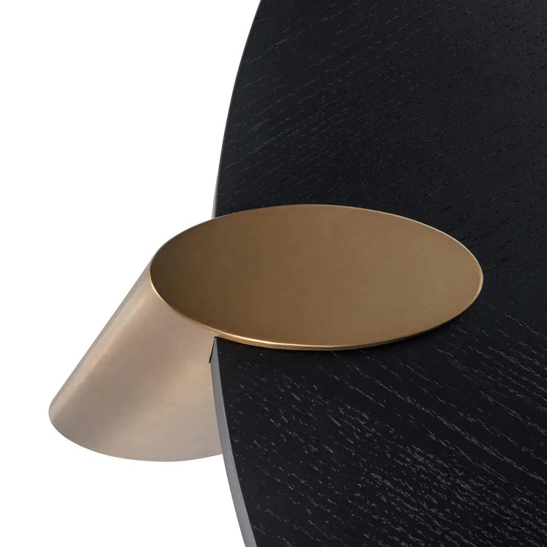Set von Couchtischen BRODY schwarz mit messingfarbenem Gestell
