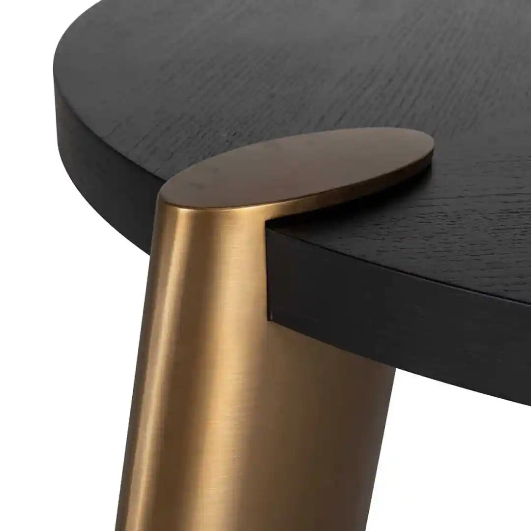 Set von Couchtischen BRODY schwarz mit messingfarbenem Gestell
