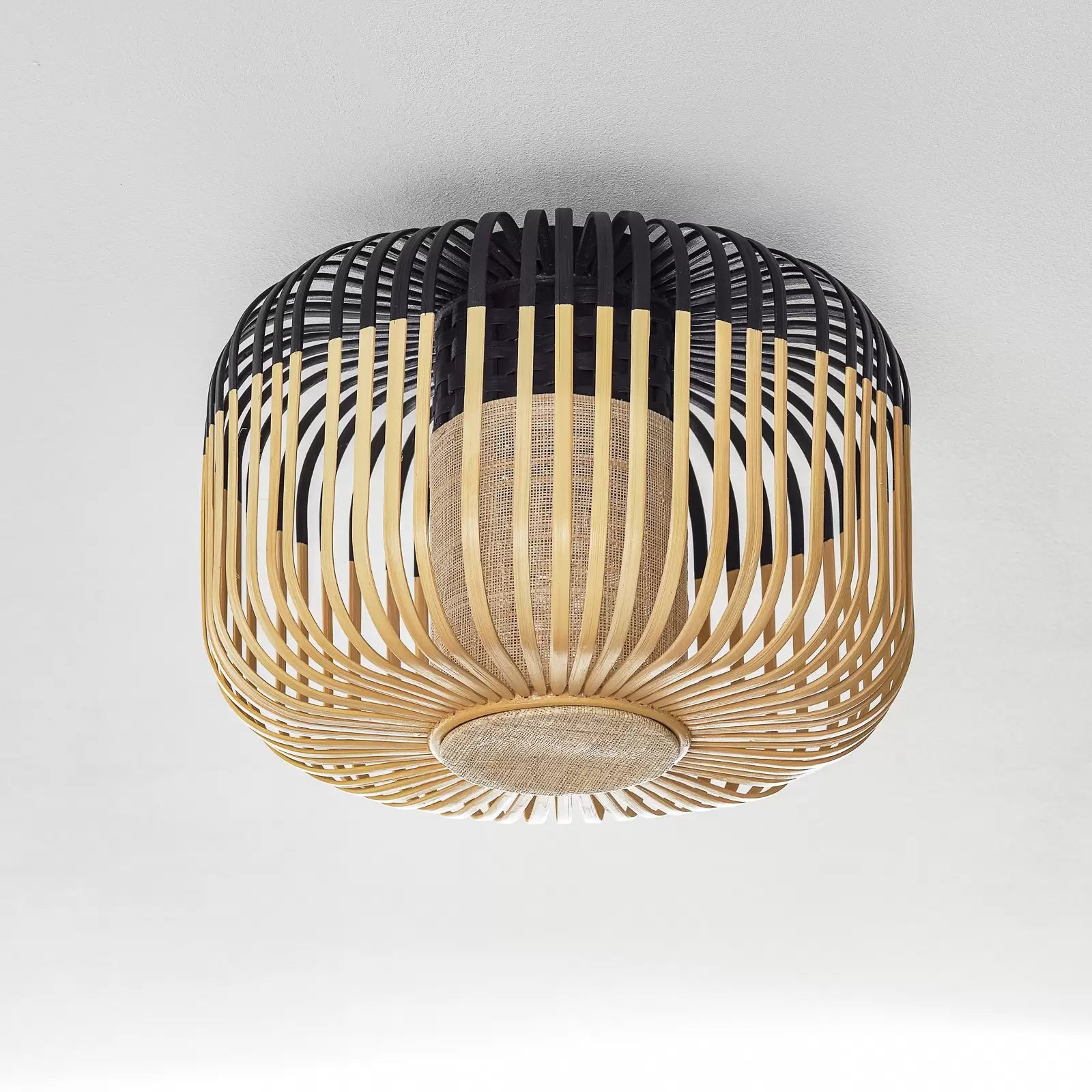 Bambus Deckenlampe schwarz