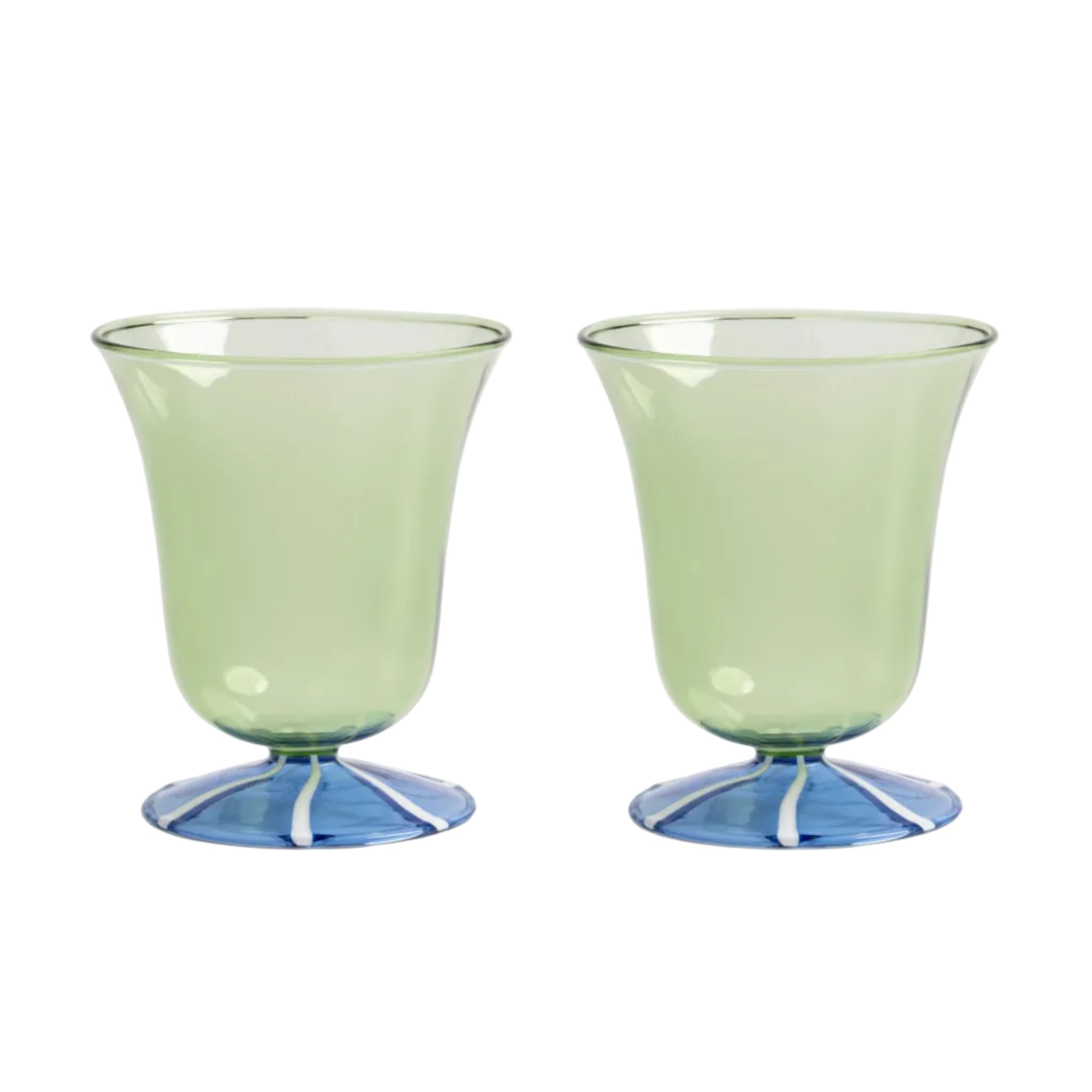 EVE Set von Gläsern in Grün mit Blau