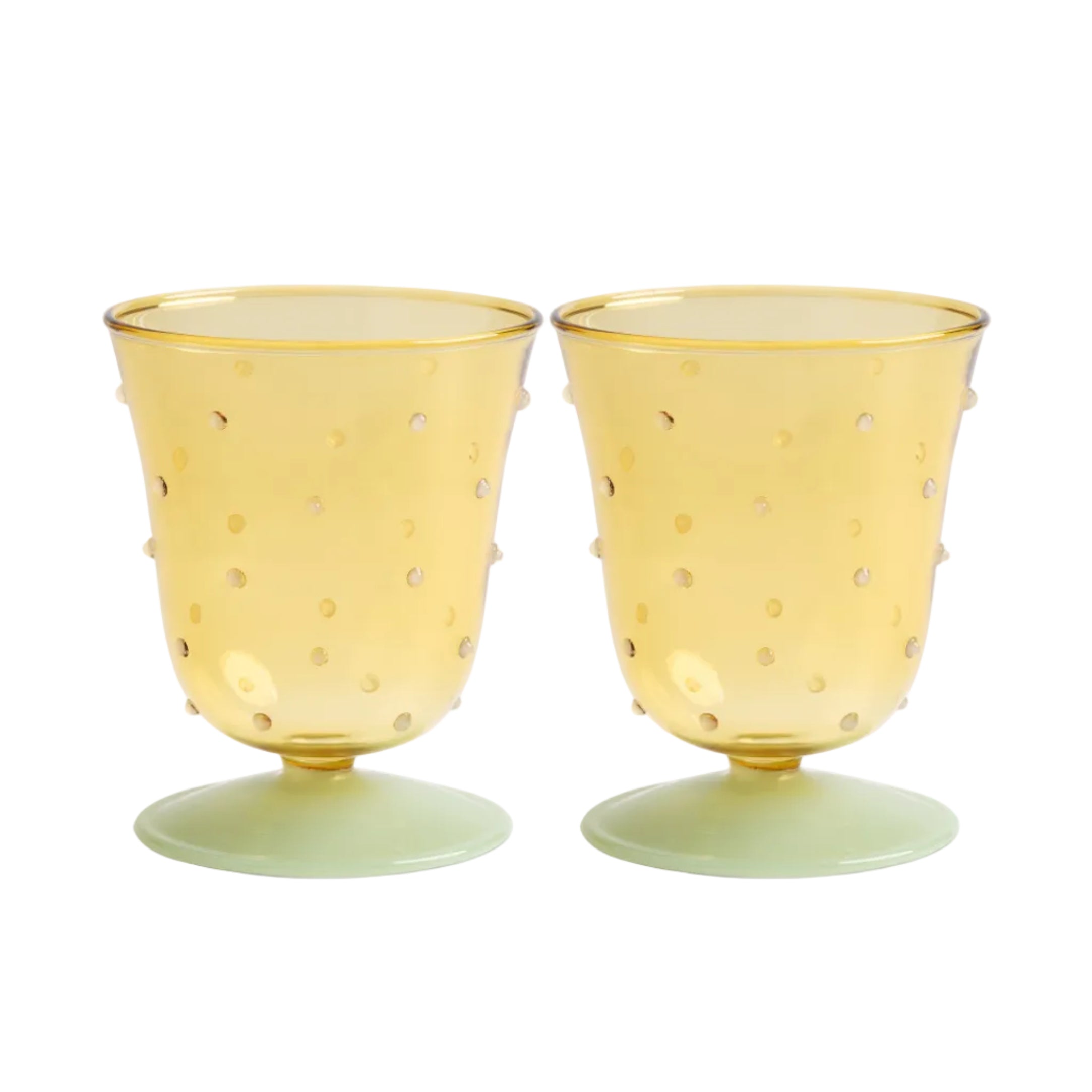 Glas-Set DOT grün mit Gelb