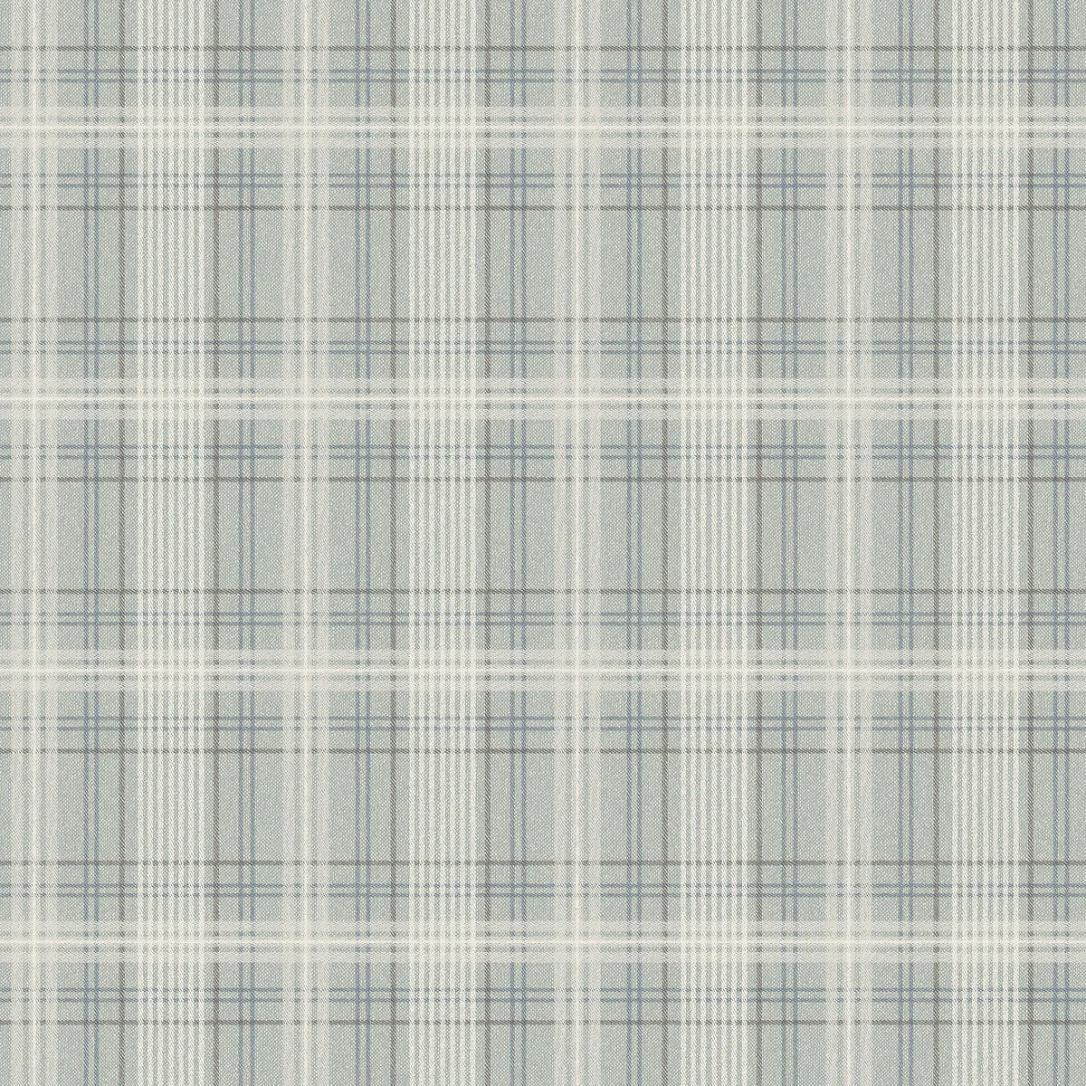 Tapete mit geometrischem Muster in schottischem Karomuster TAILOR’S TWEED türkis mit beige