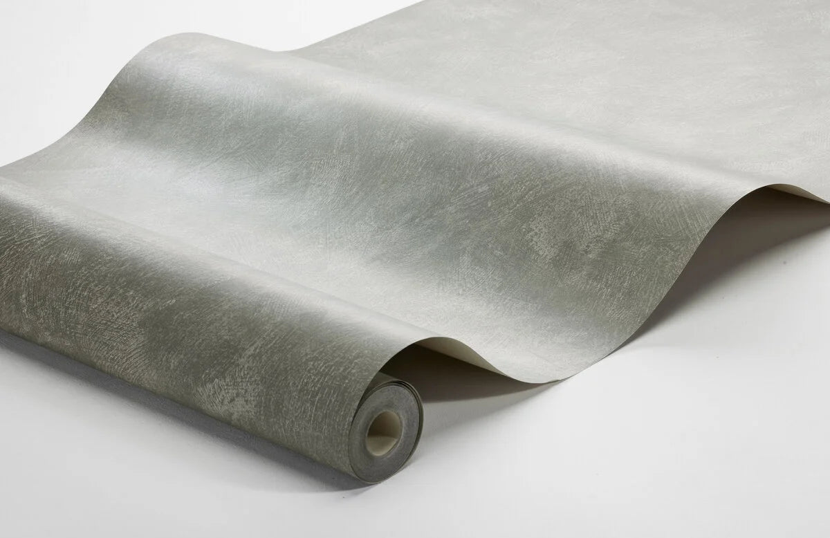 Painter's Wall Plaster Effect Wallpaper in Muted Green