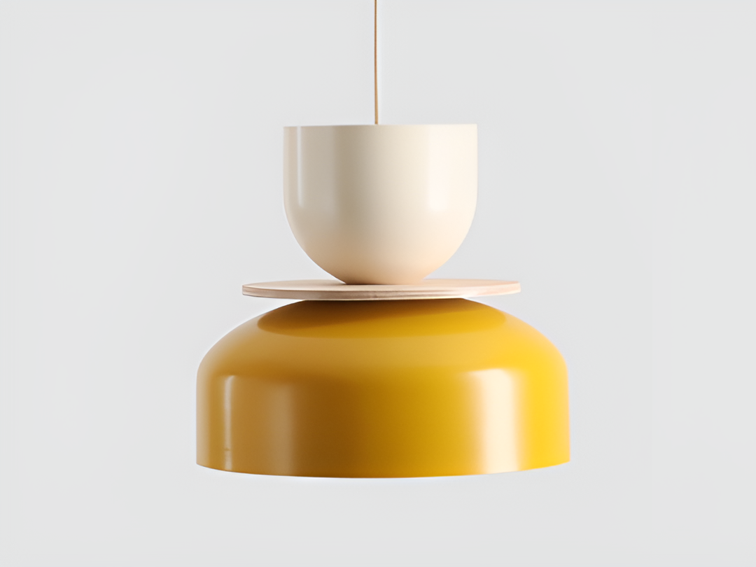 Hanging lamp for cream with yellow