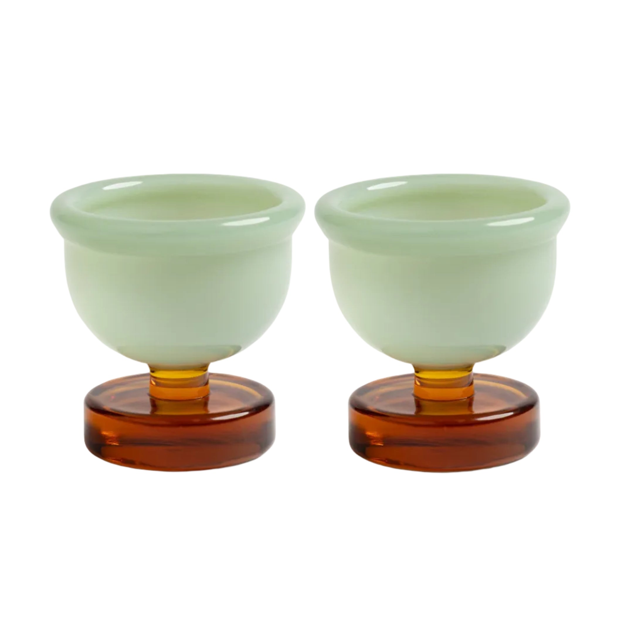 Eierbecher CANTINE grün mit bernsteinfarbenem