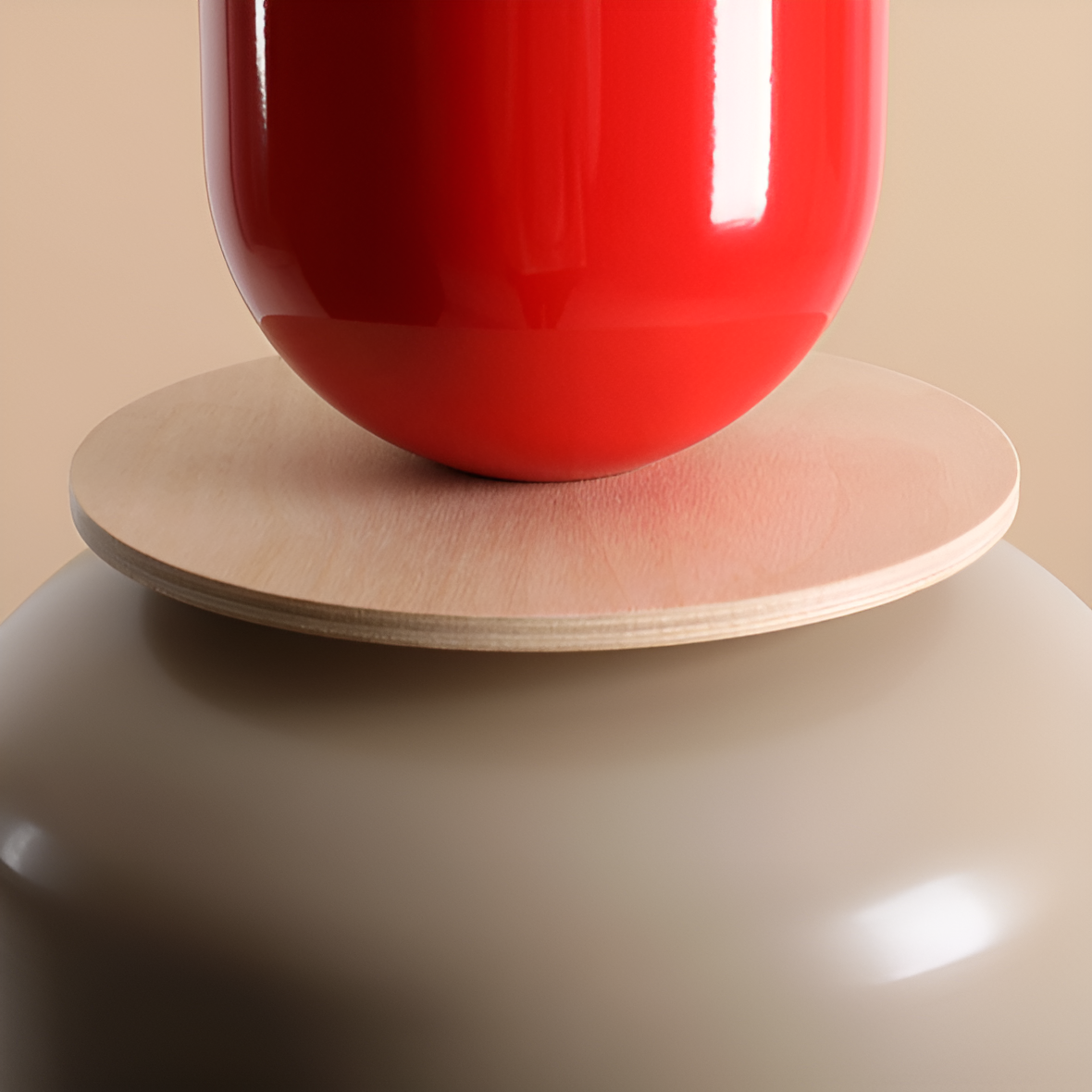 Hanging lamp UTO red with beige