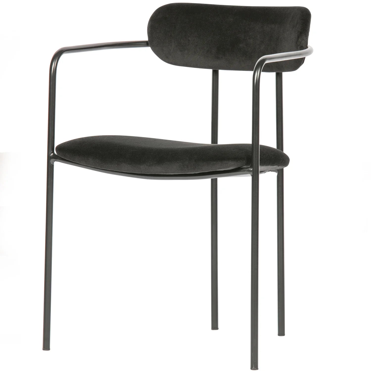 Samtstuhl Ivy Black