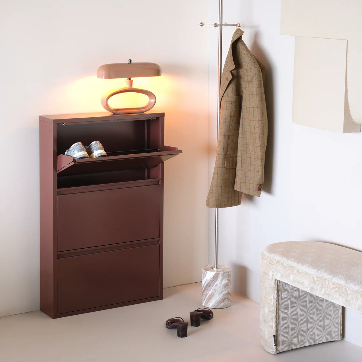 Schuhschrank SABINE burgunderrot
