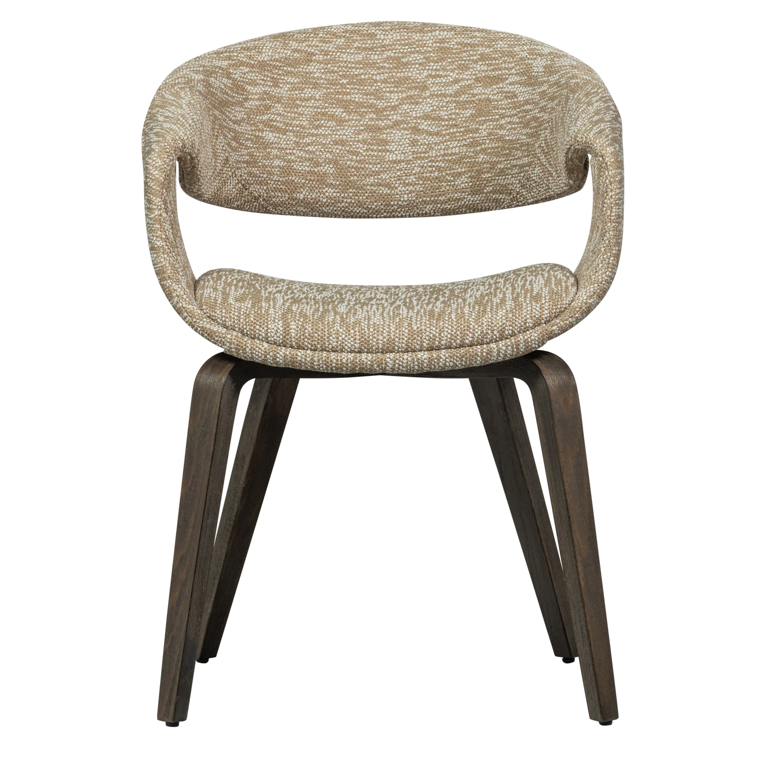 Sessel mit Armlehnen YOSSI beige mit braunem Holzgestell
