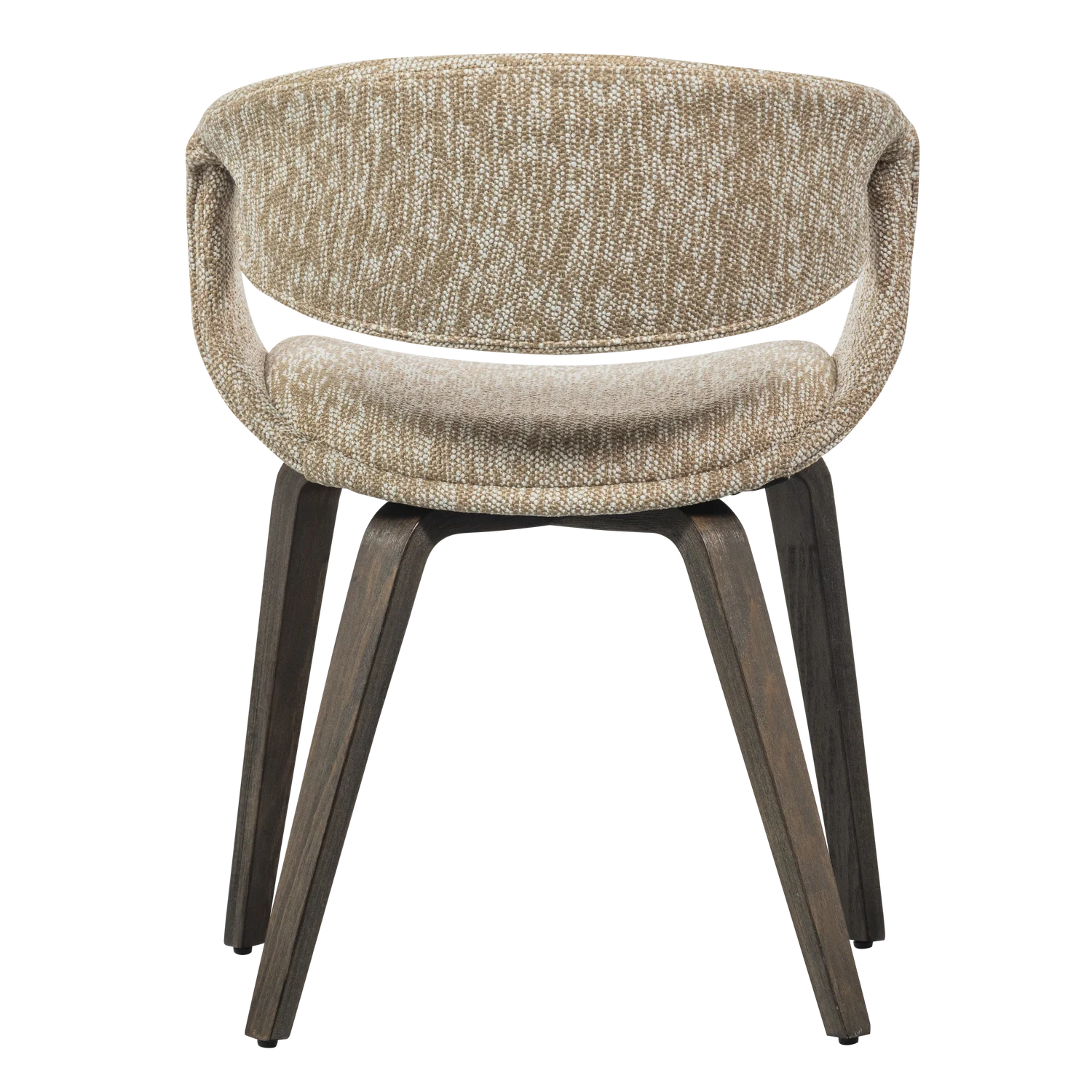 Sessel mit Armlehnen YOSSI beige mit braunem Holzgestell