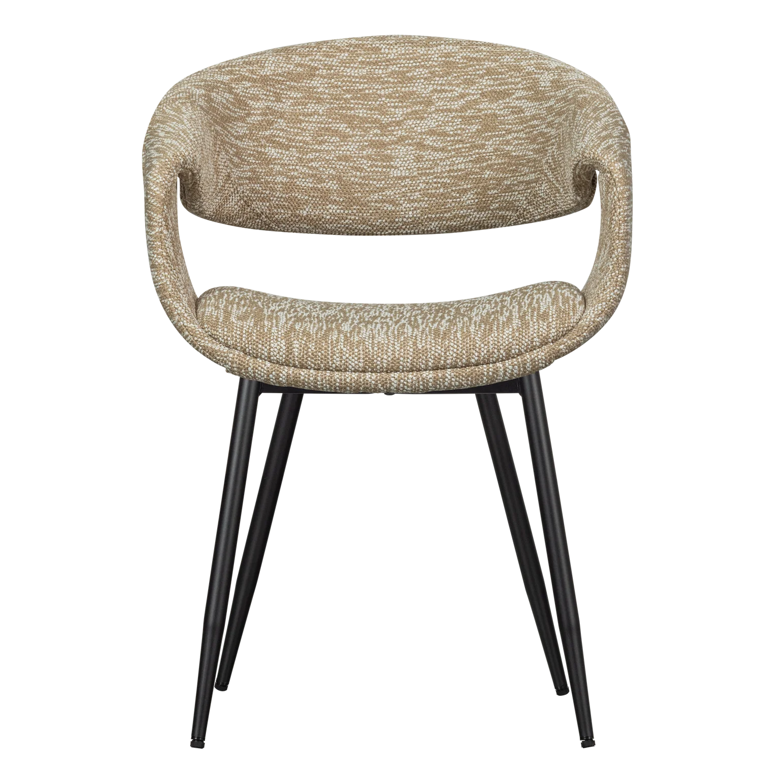 Sessel mit Armlehnen YOSSI beige mit schwarzem Metallgestell