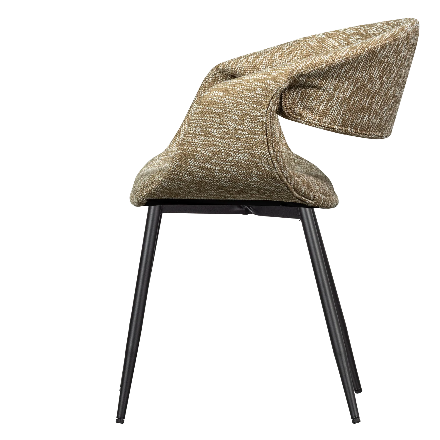 Sessel mit Armlehnen YOSSI beige mit schwarzem Metallgestell
