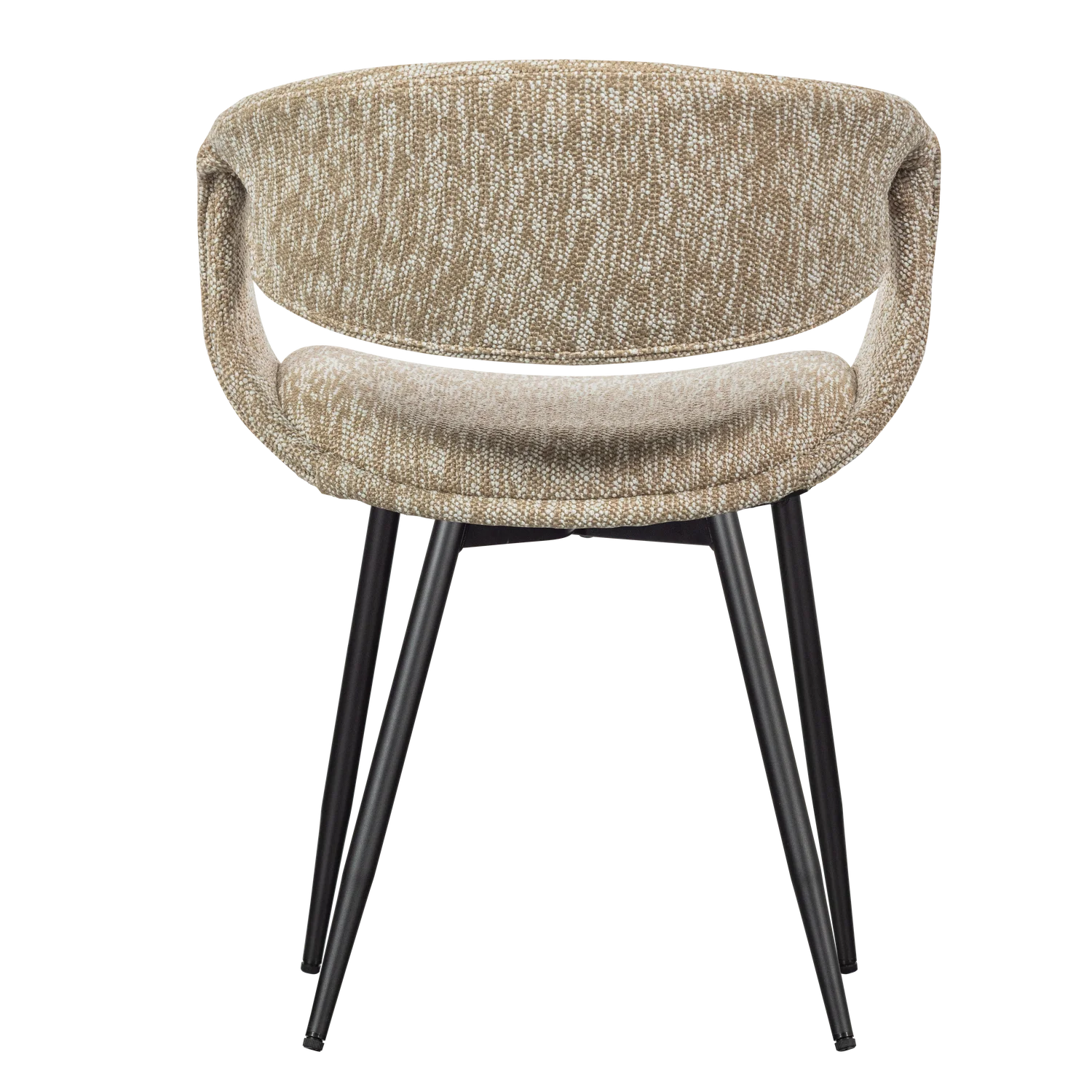 Sessel mit Armlehnen YOSSI beige mit schwarzem Metallgestell