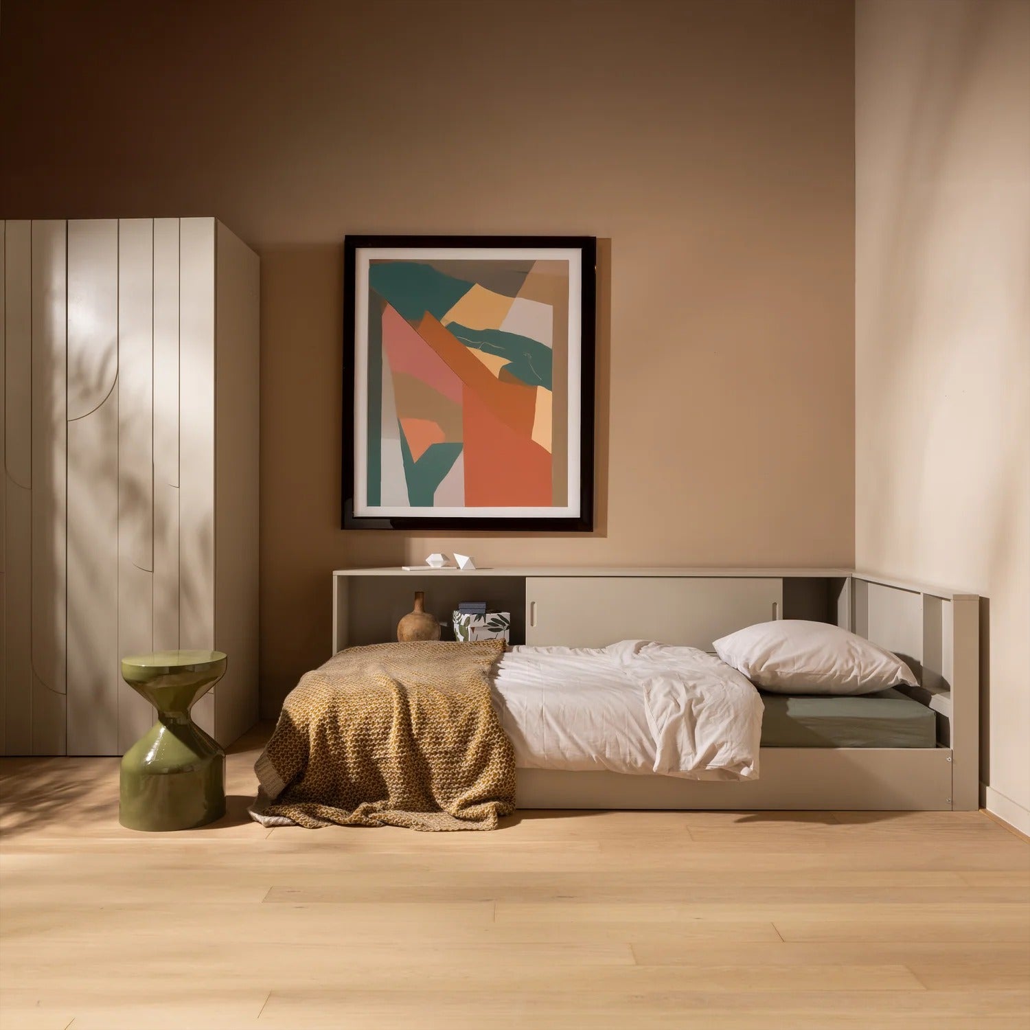 Eckbett CARTER in Beige