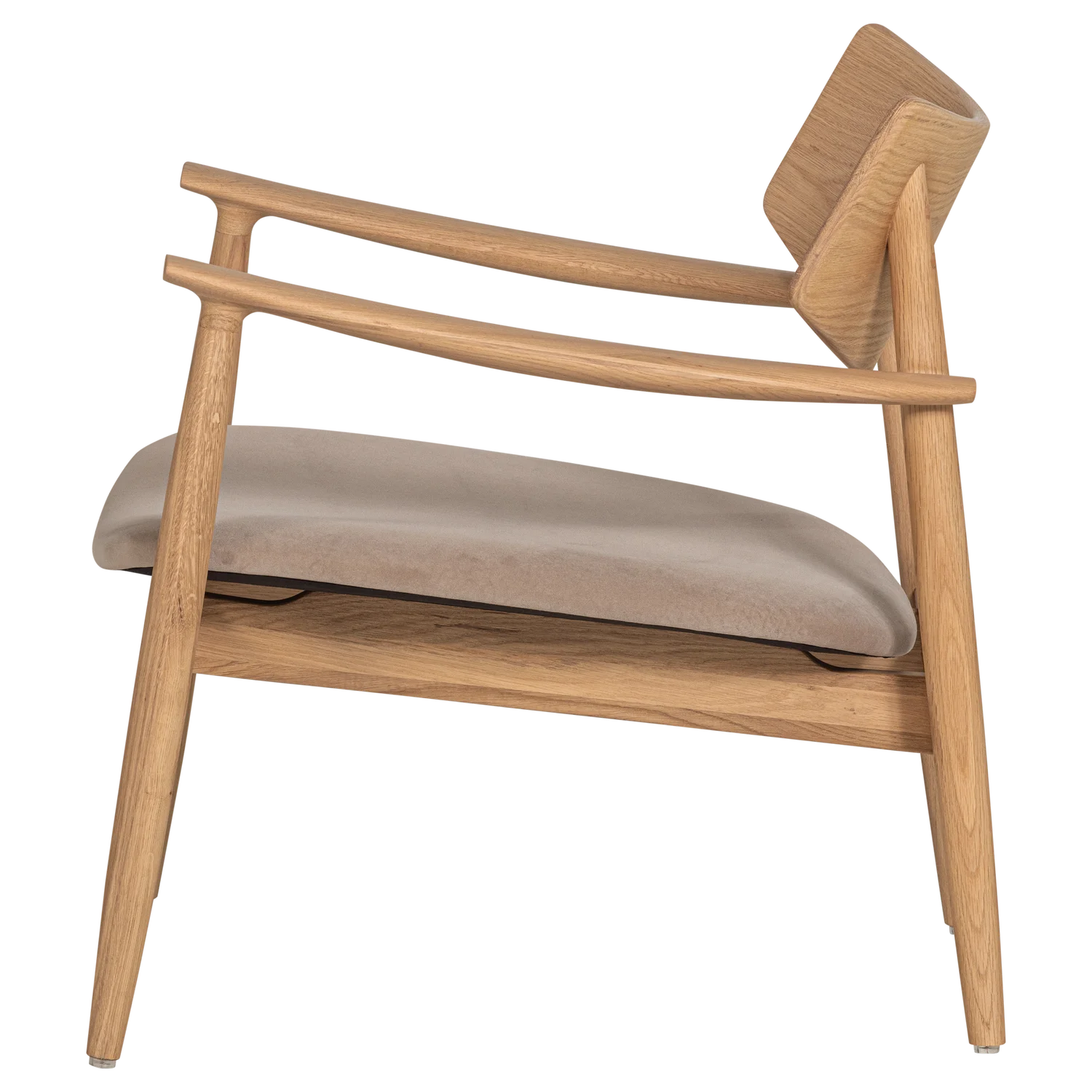 Sessel BASK mit beigem Sitz und Eichenbasis
