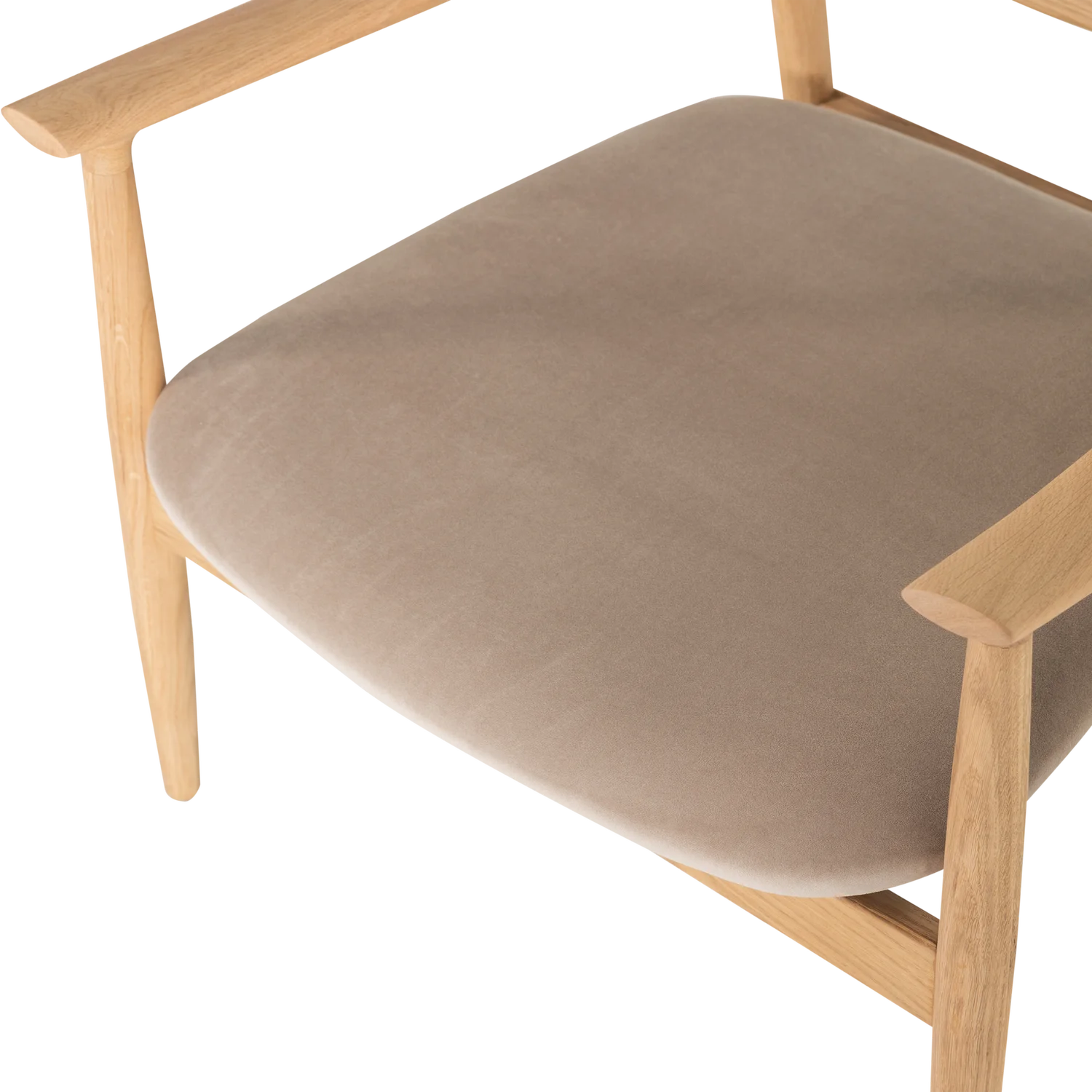 Sessel BASK mit beigem Sitz und Eichenbasis