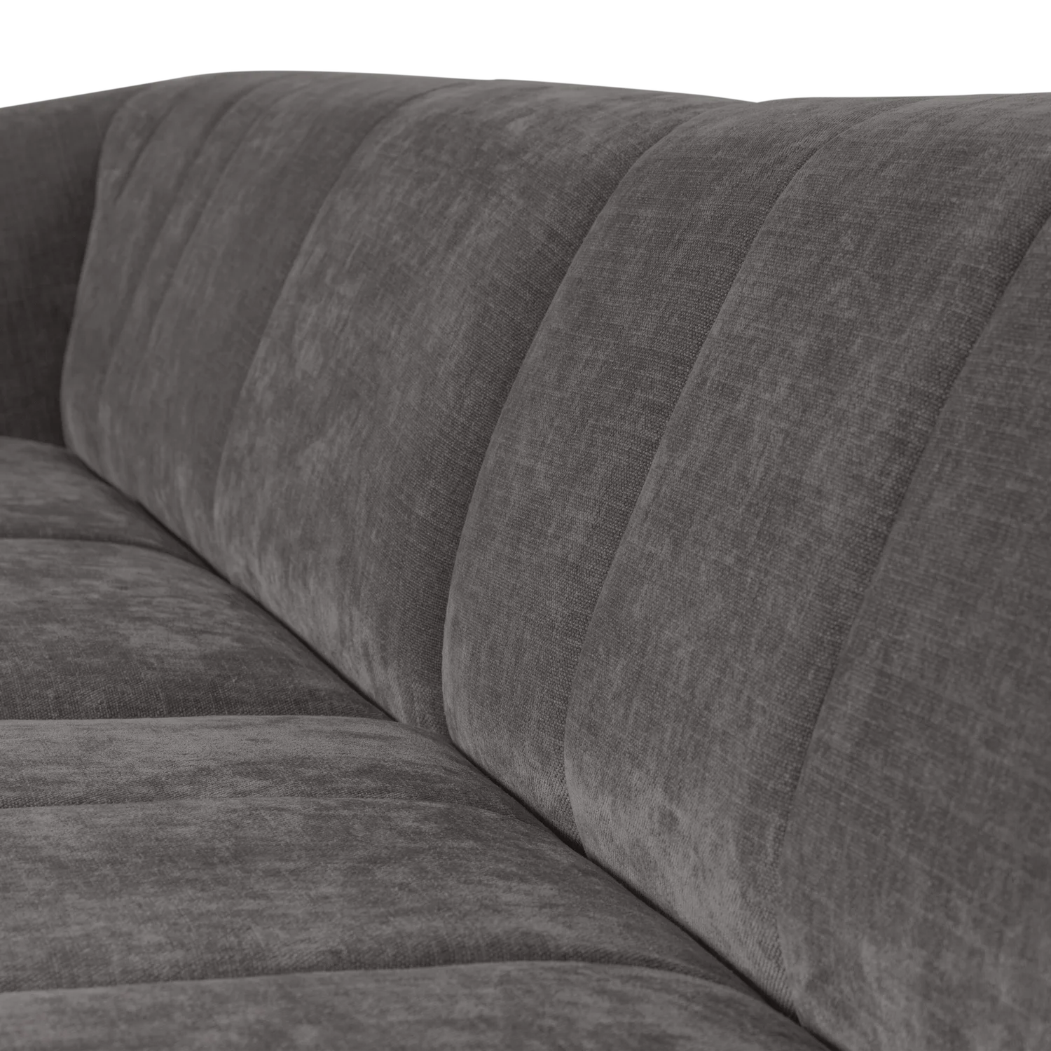 Sofa für 4 Personen OMAIRE grau Chenille