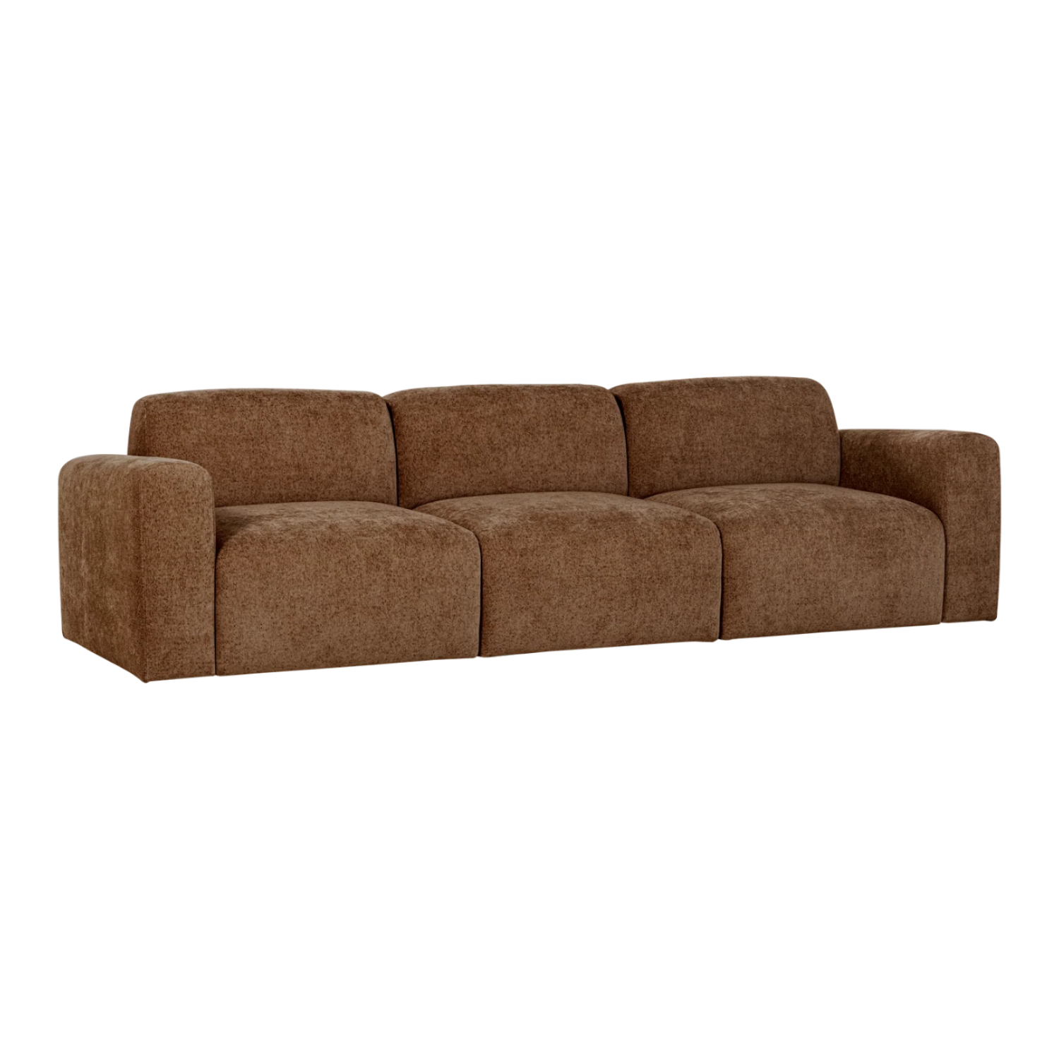 Sofa 3-Sitzer UMINA braunes Chenille