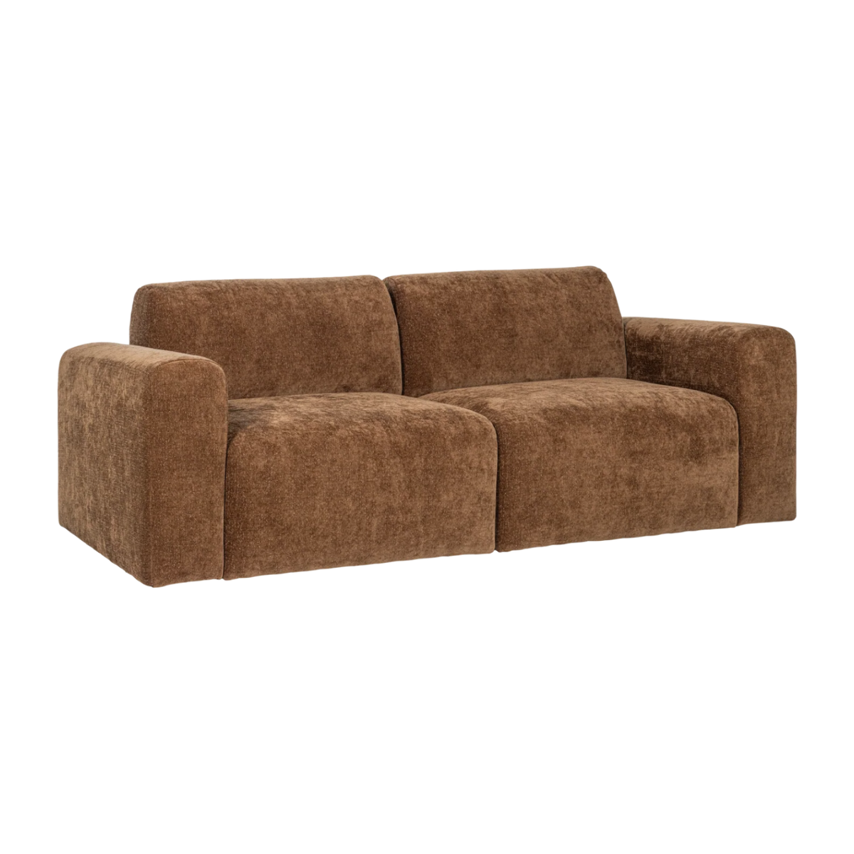 Zweisitzer-Sofa UMINA braunes Chenille